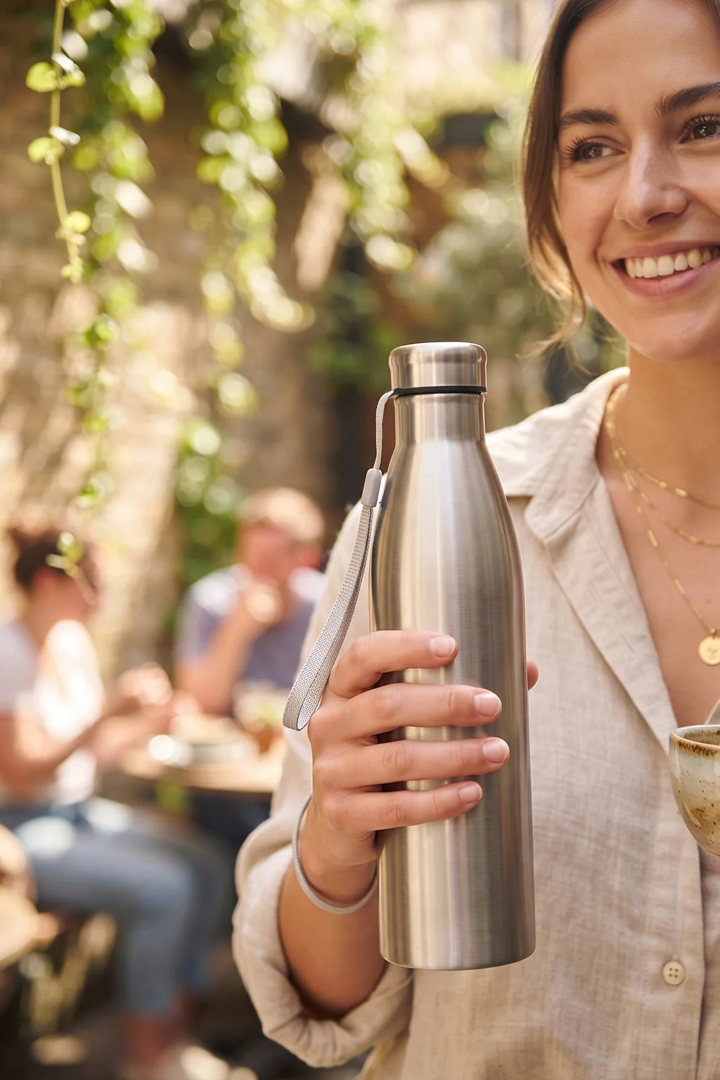 Ajanta 1 Litre Stainless Steel Water Bottle | Single Wall Leakproof Bottle with Carry Strap | BPA Free Reusable Steel Drinking Bottle for Office, Gym, School & Travel - Image 5