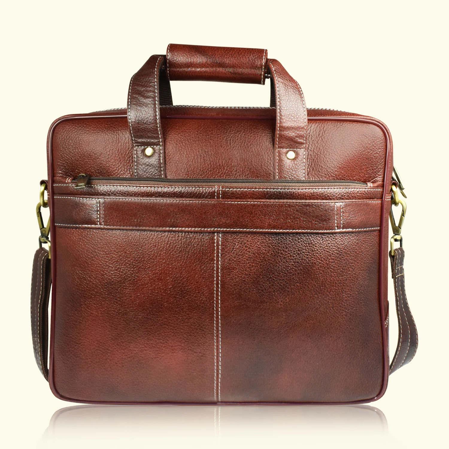 AJANTA 15.4-Inch Premium Leather Laptop Messenger Bag, Durable Office Briefcase with Adjustable Shoulder Strap for Men JB5004 - Image 5