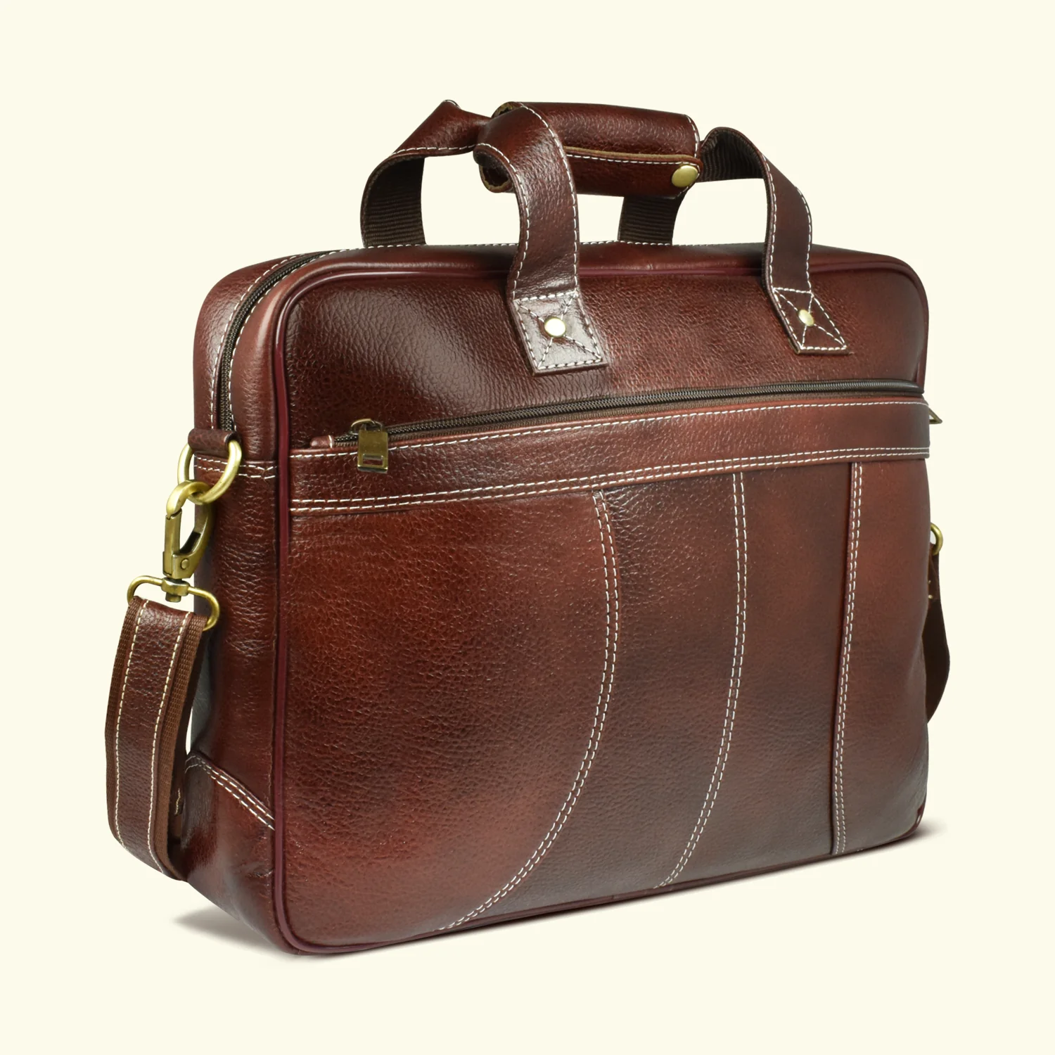 Ajanta Premium Leather 15 Inch Laptop Messenger Office Bag for Men - Image 3
