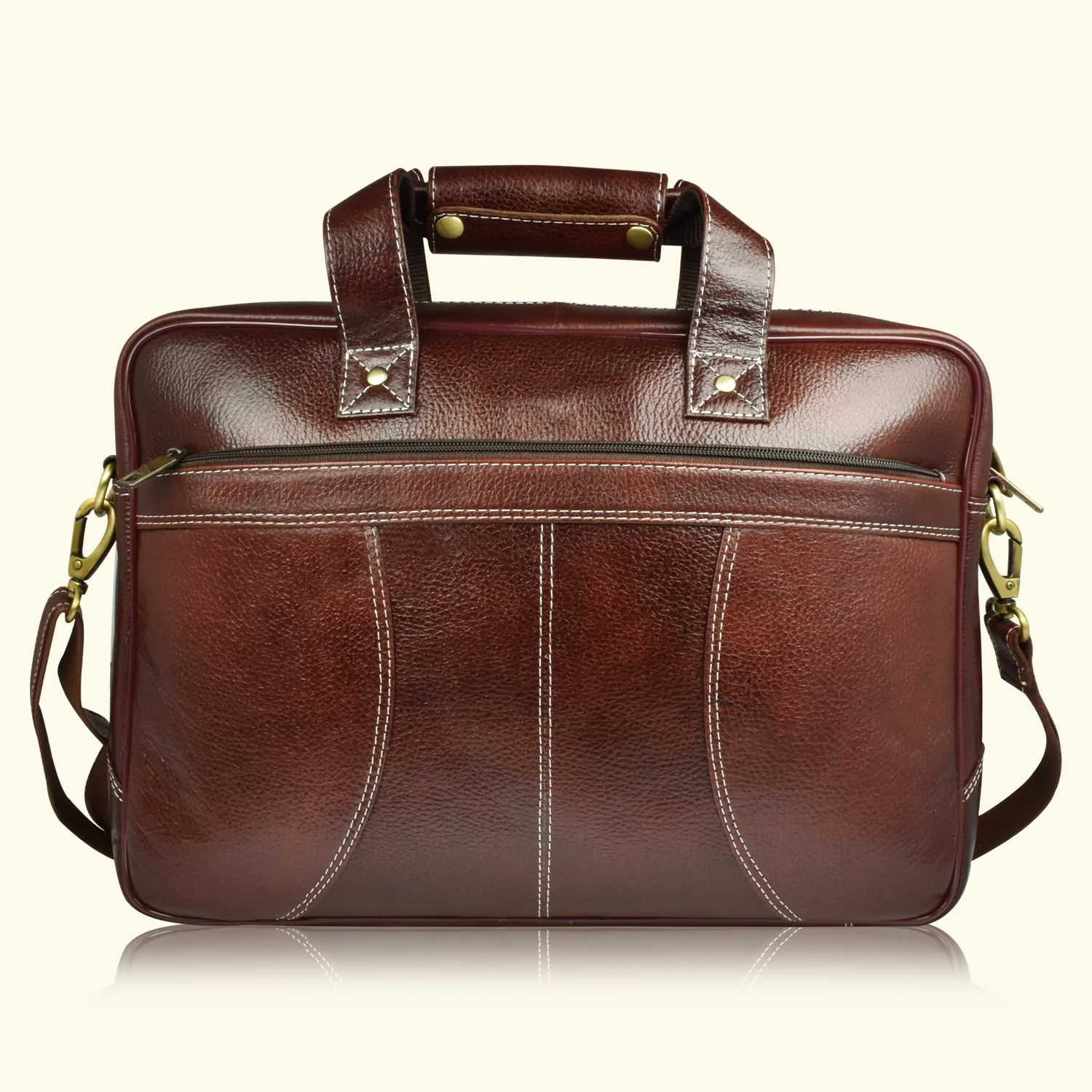 Ajanta Premium Leather 15 Inch Laptop Messenger Office Bag for Men - Image 5