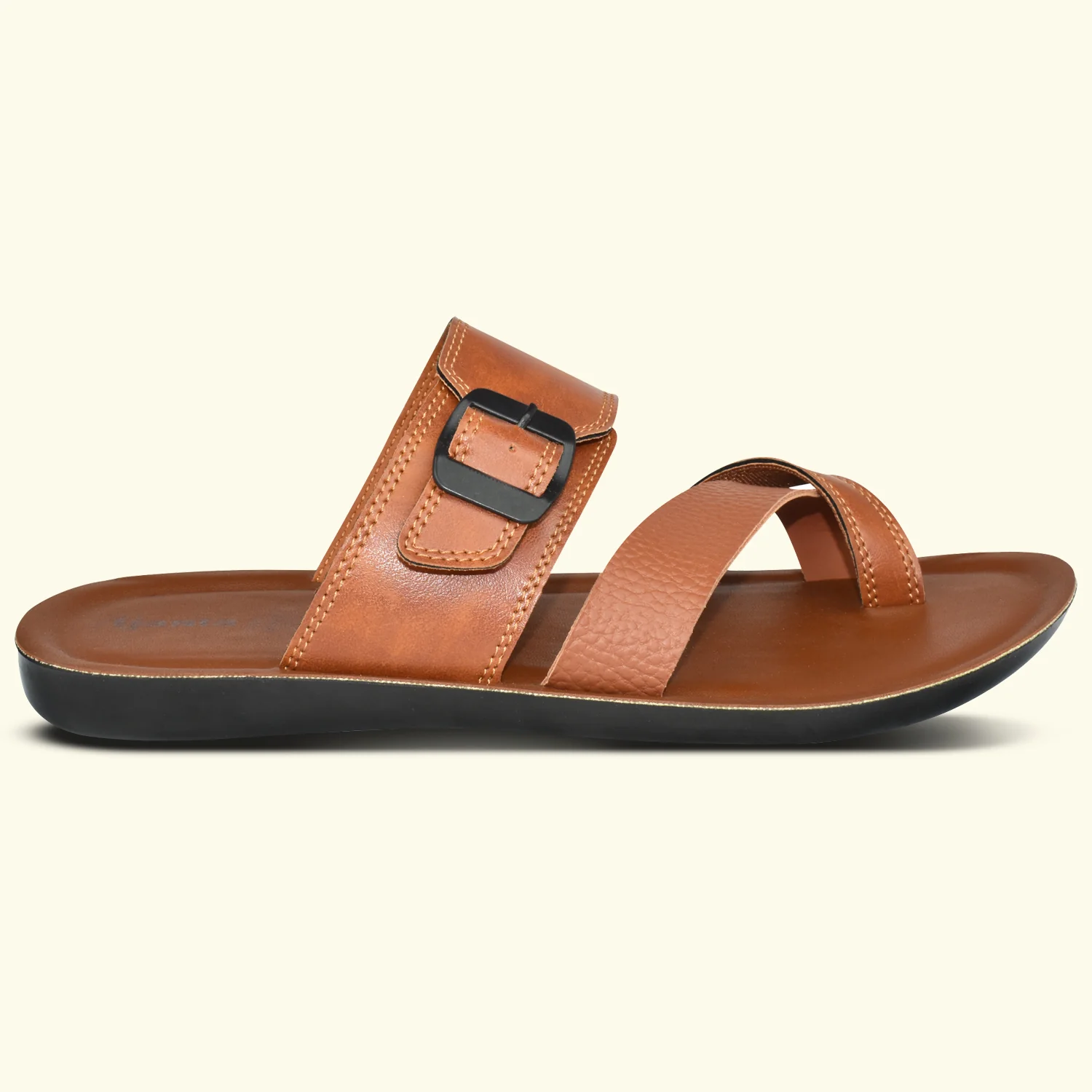 Ajanta Men’s Tan Slip-On Sandals for All-Day Comfort - Image 2
