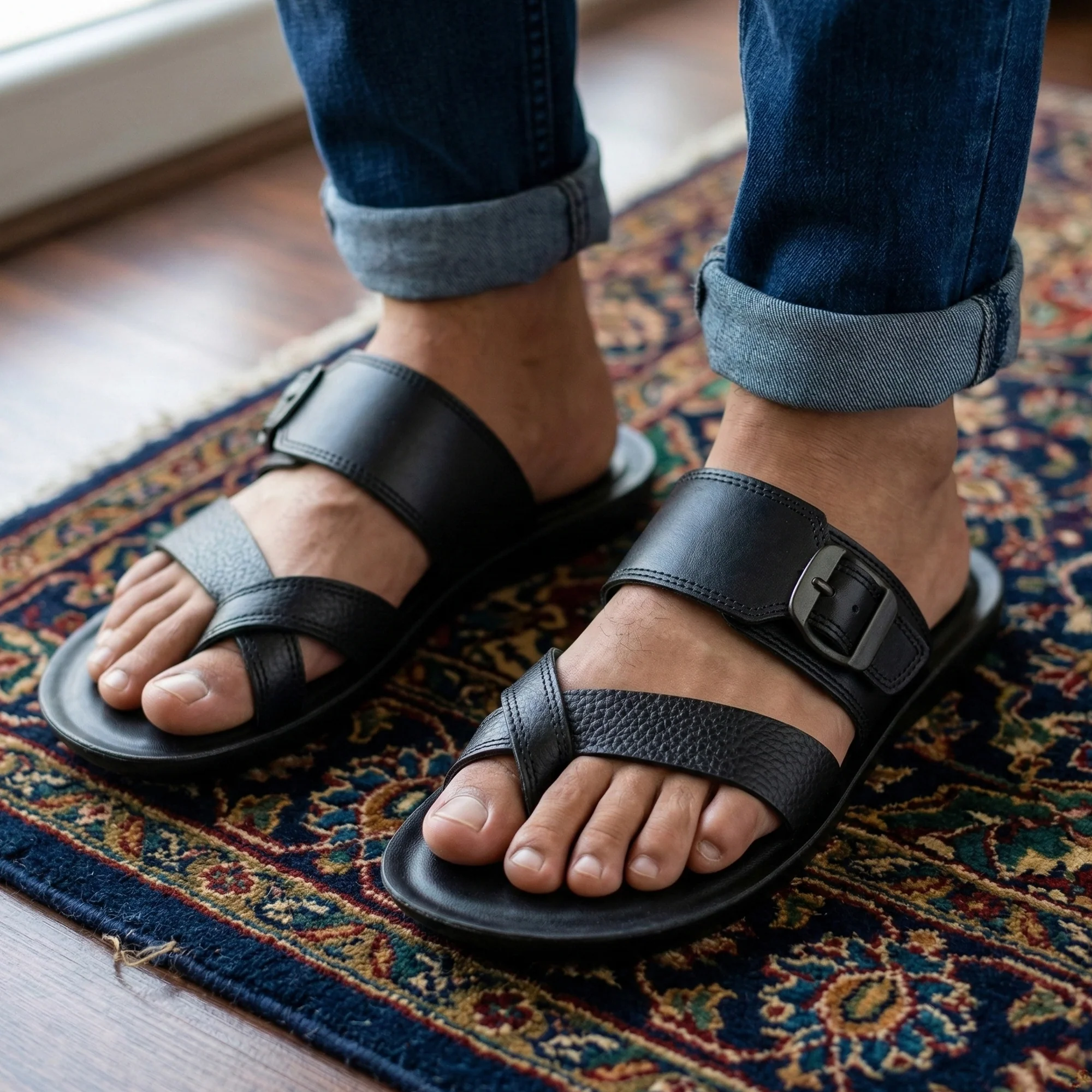 Ajanta Men’s Tan Slip-On Sandals for All-Day Comfort - Image 3