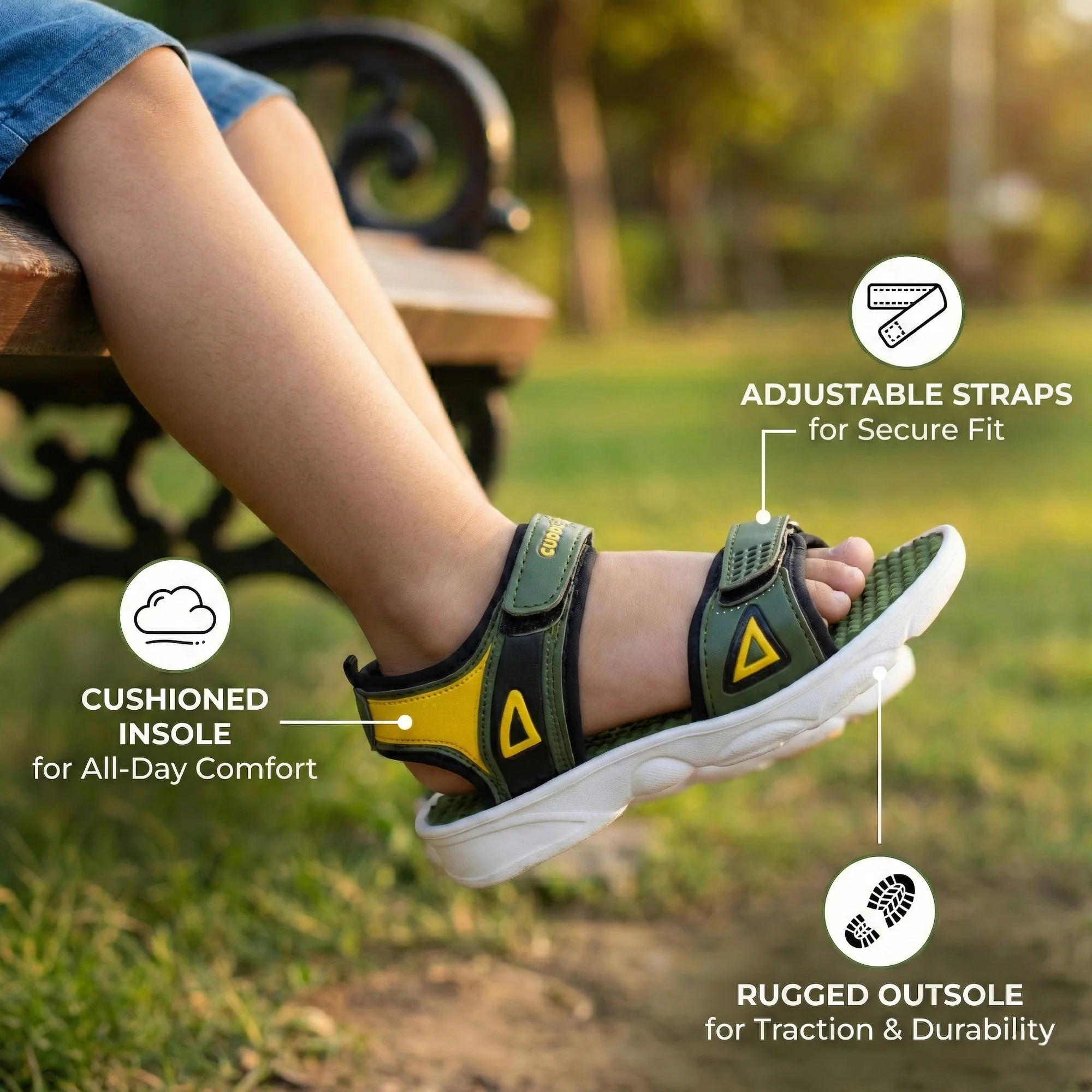 Ajanta Boys’ Sports Velcro Closure Sandals Comfortable Everyday Wear Footwear - Image 3