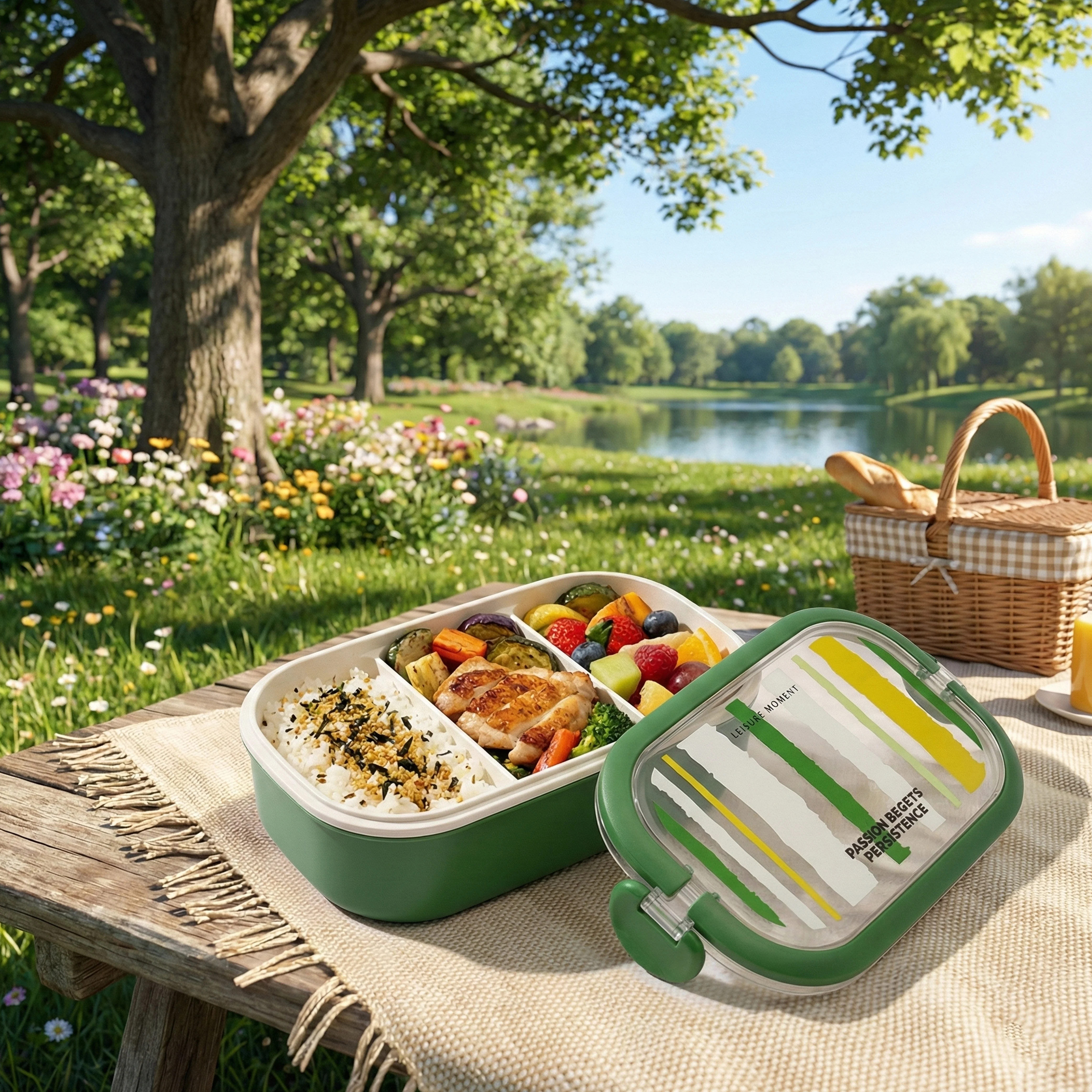 Ajanta BPA-Free Lunch Box with Cutlery Compartment Single-Section Meal Box with Transparent Lid, Dual Snap Locks & Top Handles - Image 5
