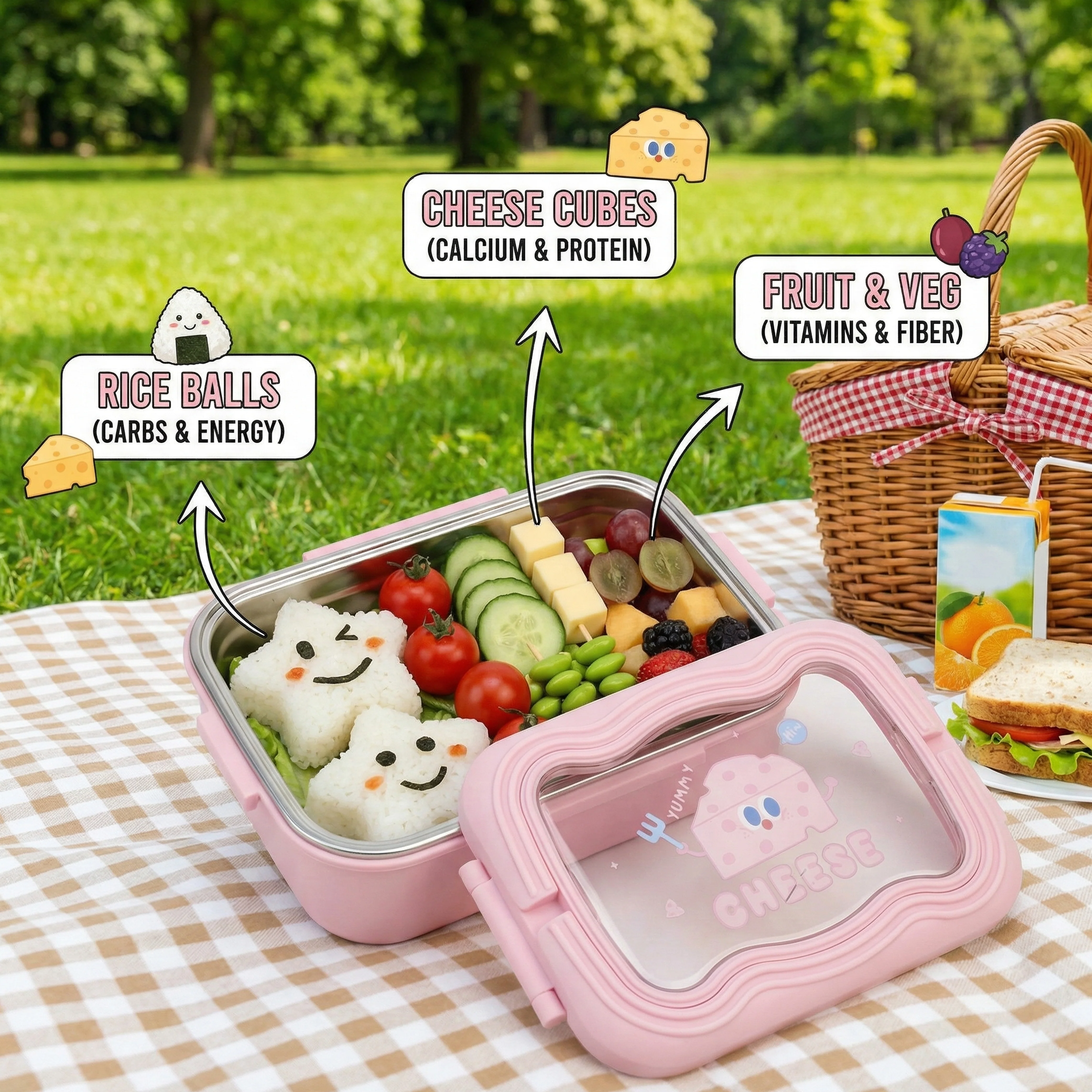 Ajanta BPA-Free Lunch Box with Transparent Lid, 2-Section Food Container with Dual Side Snap Locks - Image 7