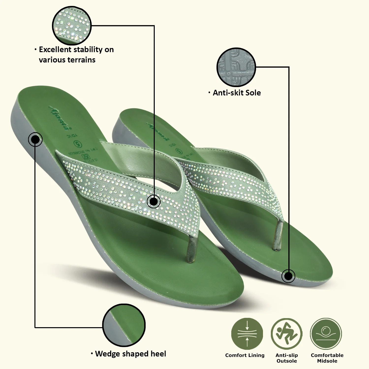 Ajanta Women’s Cushioned Slip-On Flats - Image 3