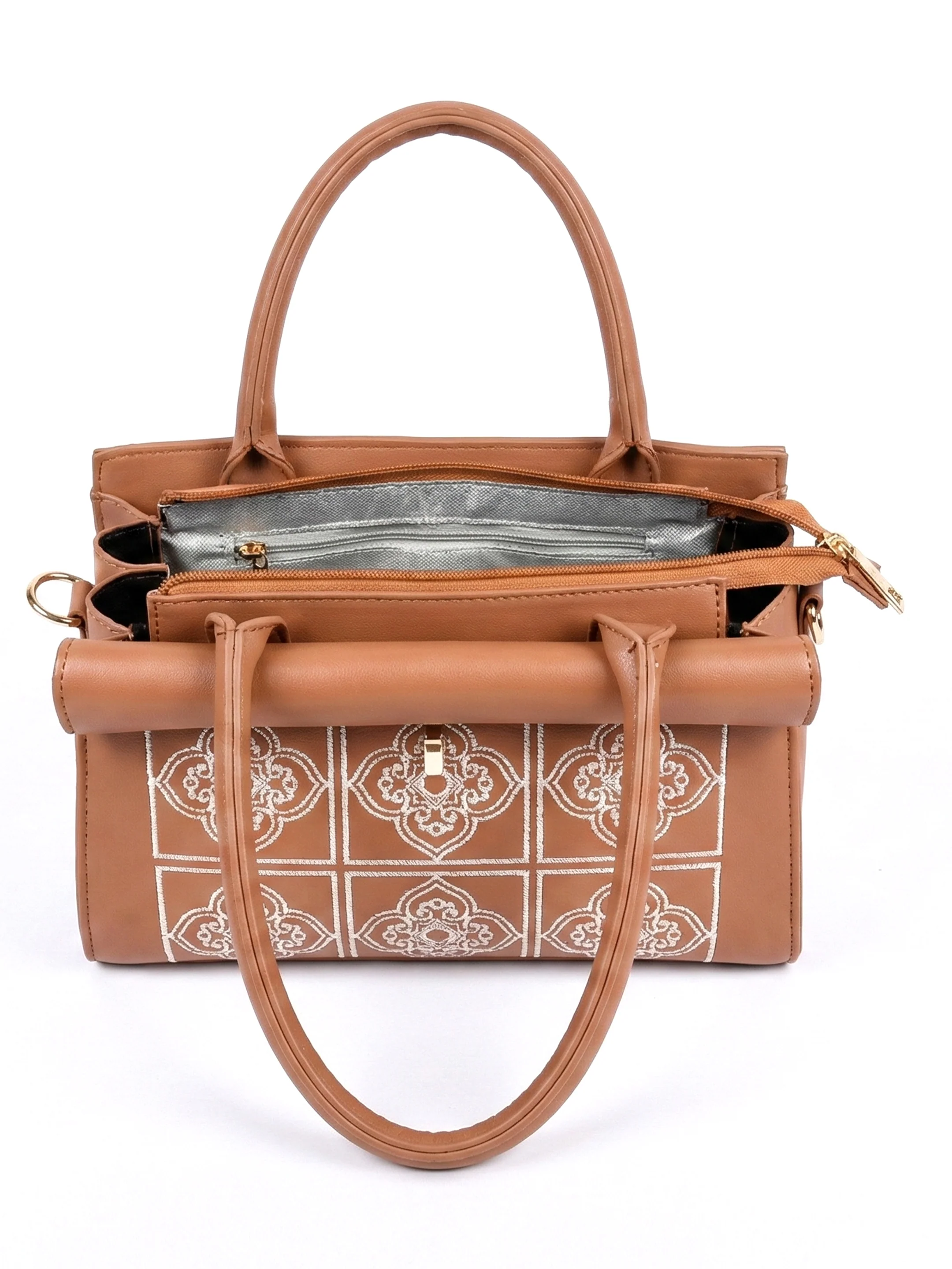 Ajanta Embroidered Women’s Handbag with Top Handle and Sling Strap - Image 8