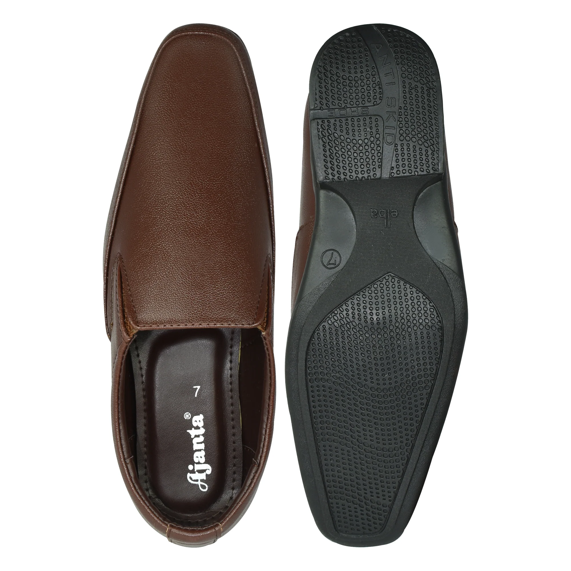 Ajanta Men’s Brown Formal Slip-On Shoes - Image 7