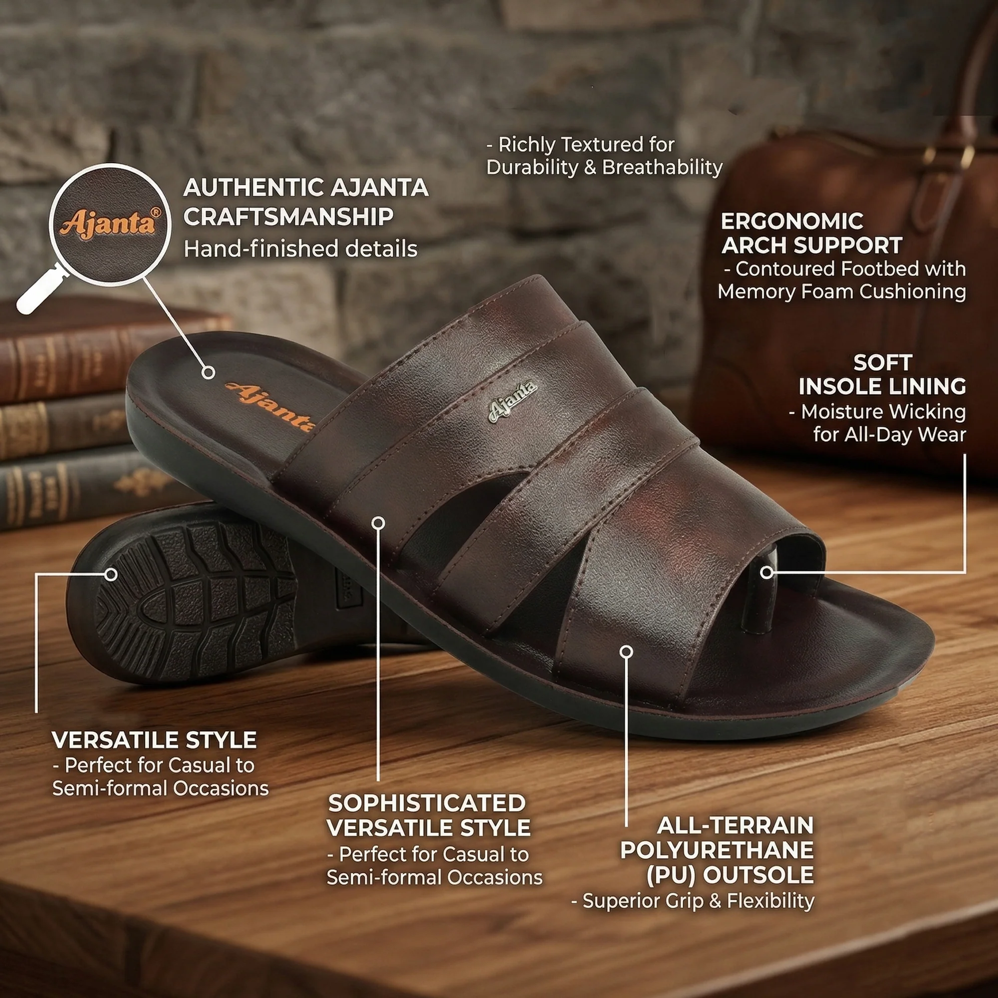 Ajanta Men’s Lightweight Anti-Slip Sandals - Image 3