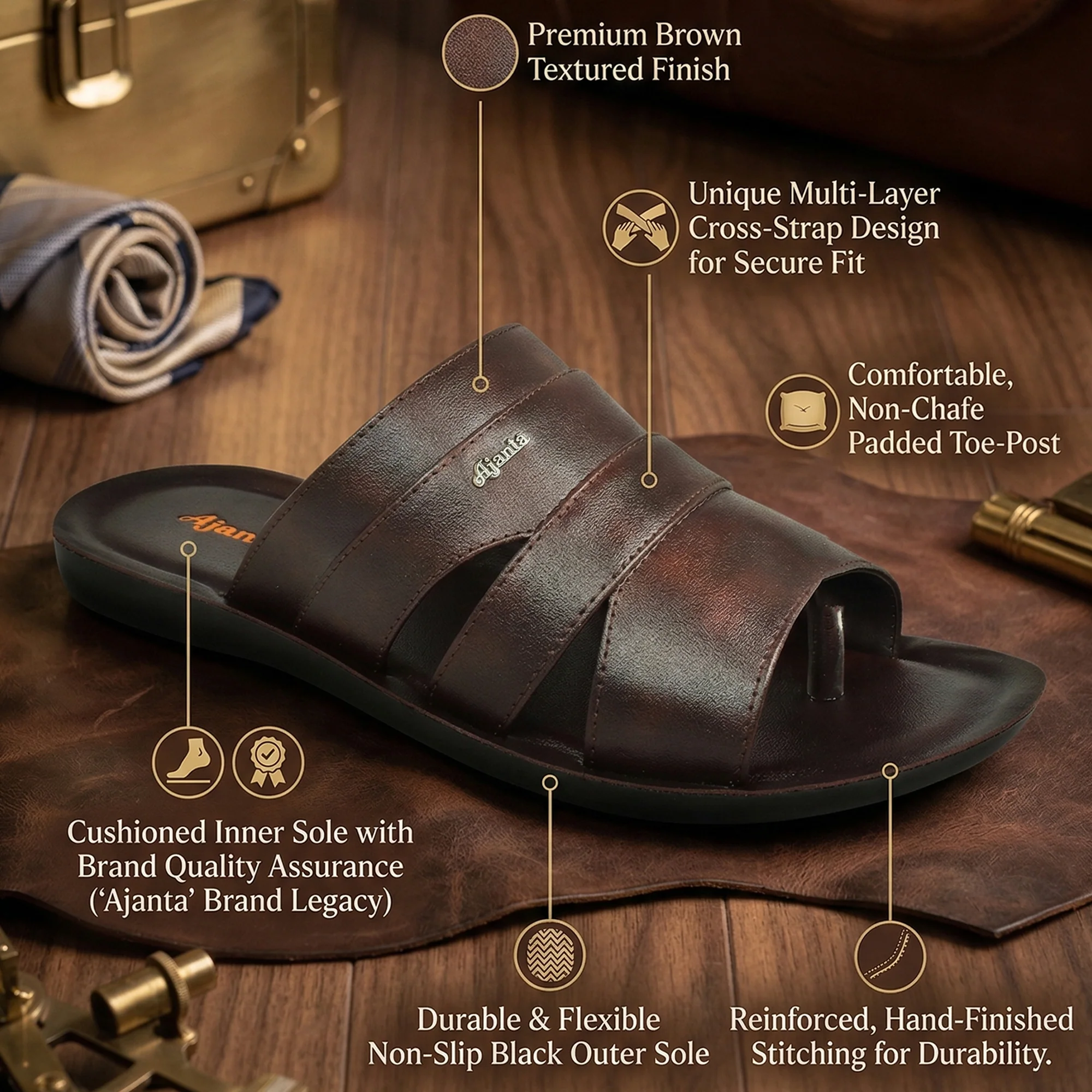 Ajanta Men’s Lightweight Anti-Slip Sandals - Image 4
