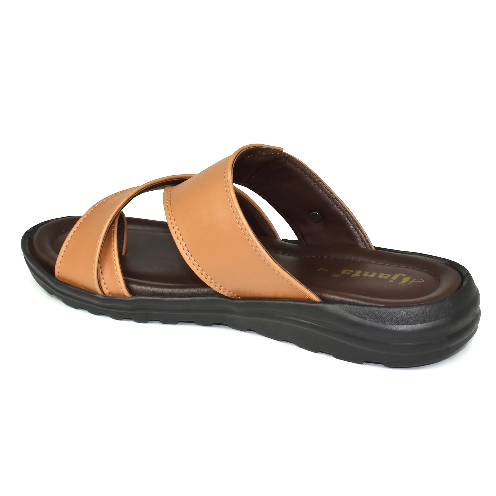 AJANTA Men Comfort Sandals | Lightweight Casual Daily Wear Footwear (Tan) - Image 6
