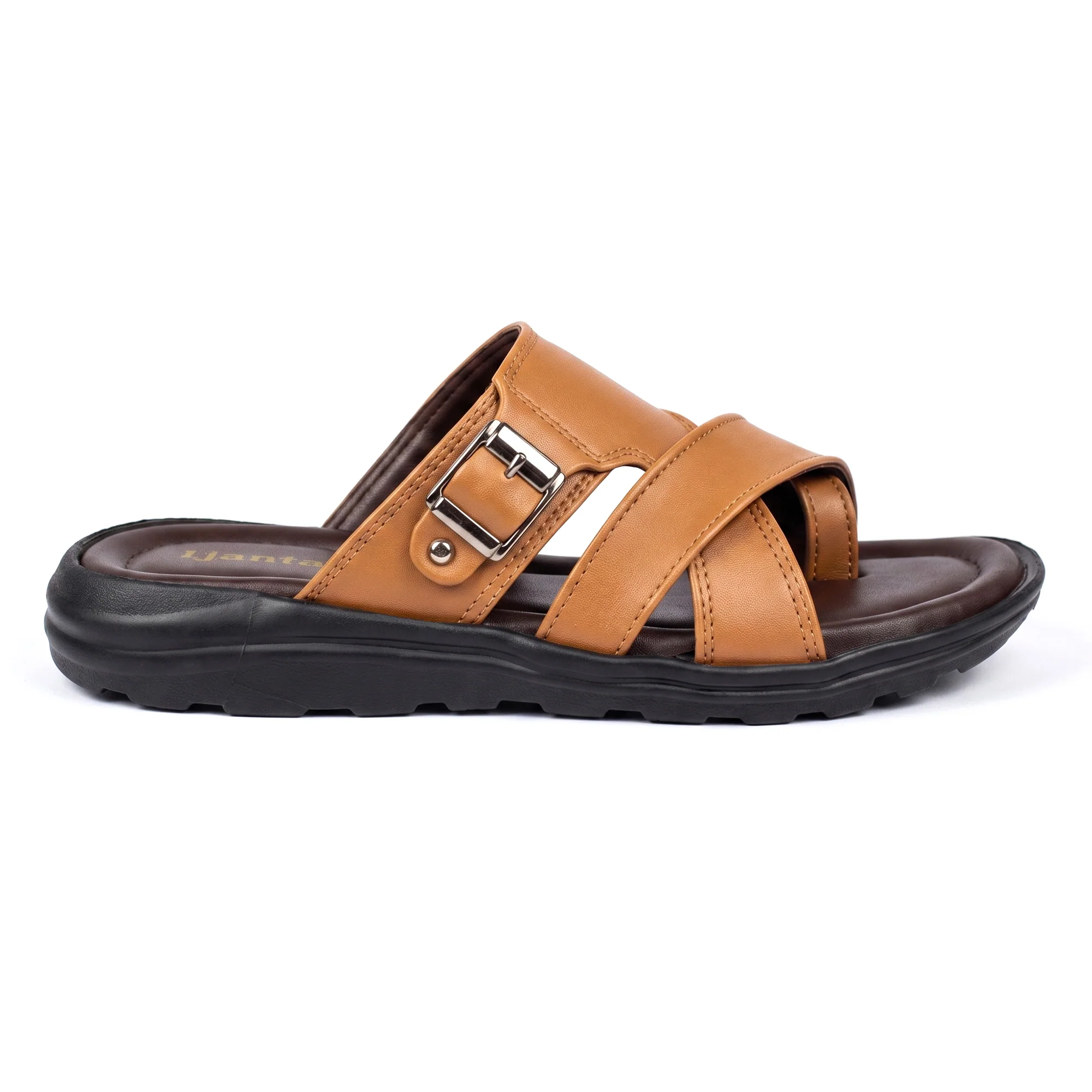 AJANTA Men Comfort Sandals | Lightweight Casual Daily Wear Footwear (Tan) - Image 7