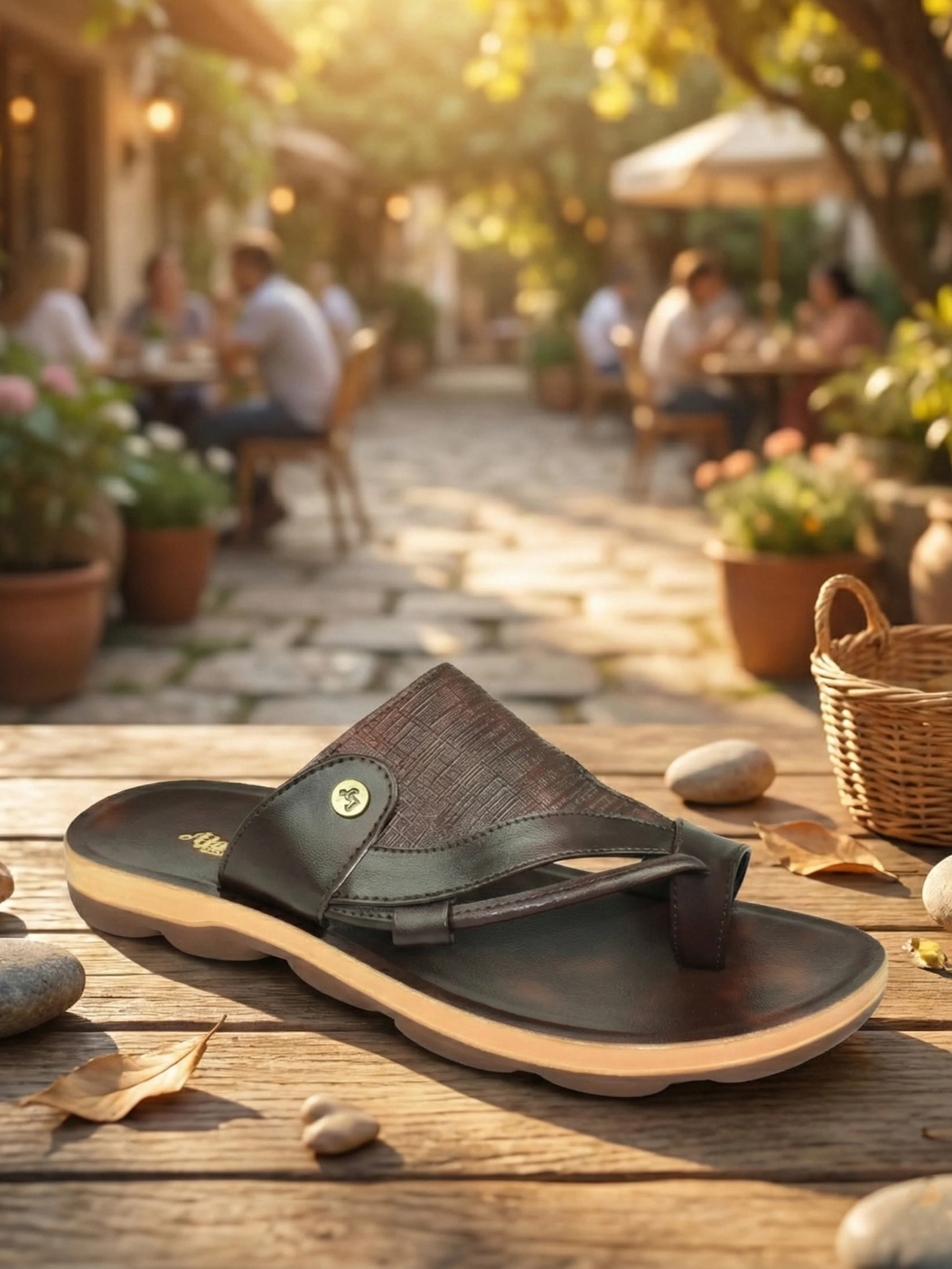 Ajanta Men’s Black Cross-Strap Sandal - Image 3