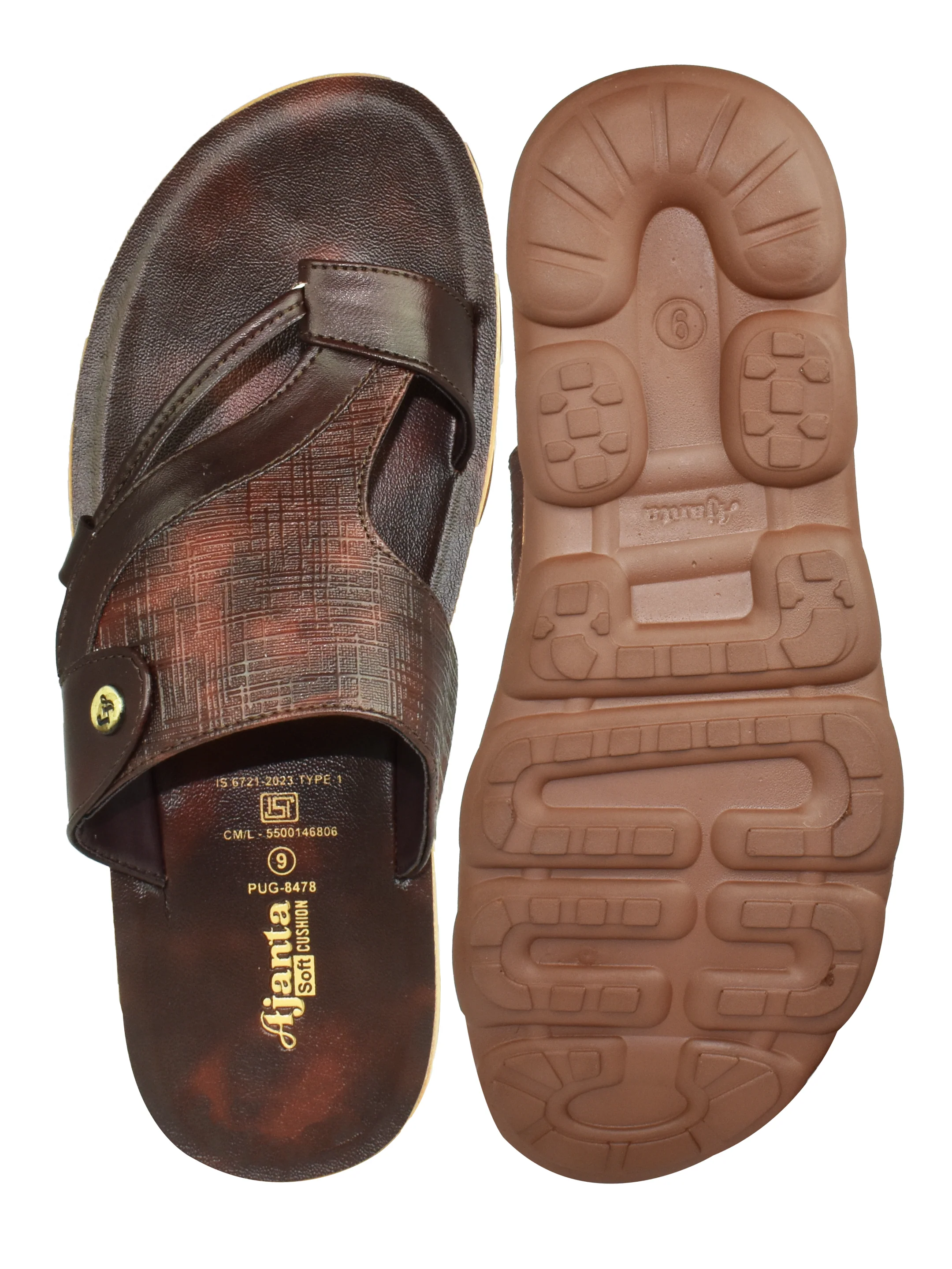 Ajanta Men’s Black Cross-Strap Sandal - Image 5