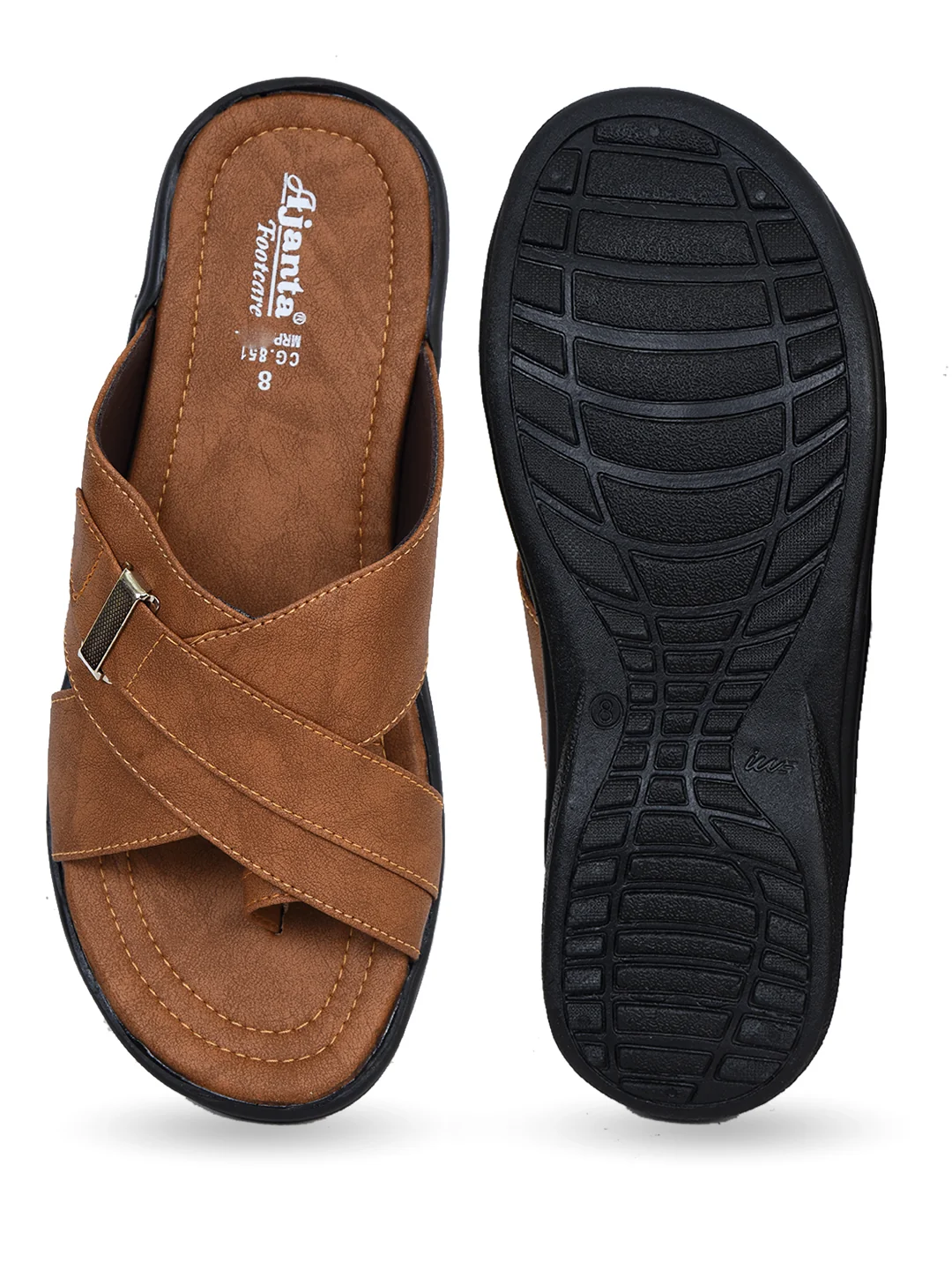 Ajanta Men’s Brown PVC Sandals - Image 7