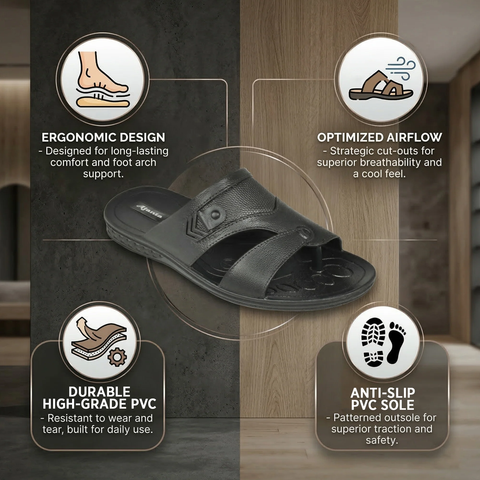 Ajanta Men’s Anti-Slip Casual Outdoor Sandals - Image 5