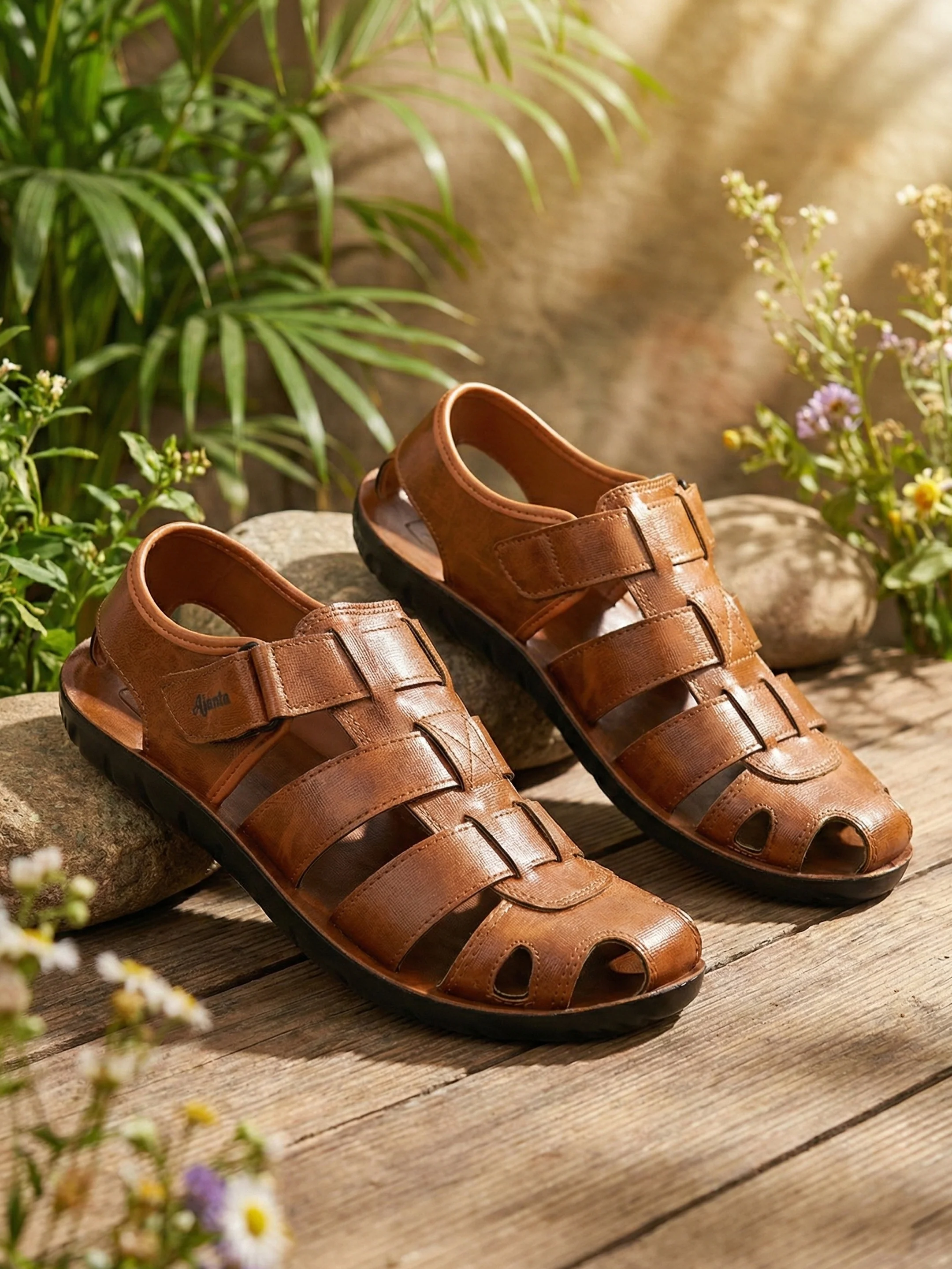 Ajanta Men’s Classic Brown Fisherman Sandal - Image 2
