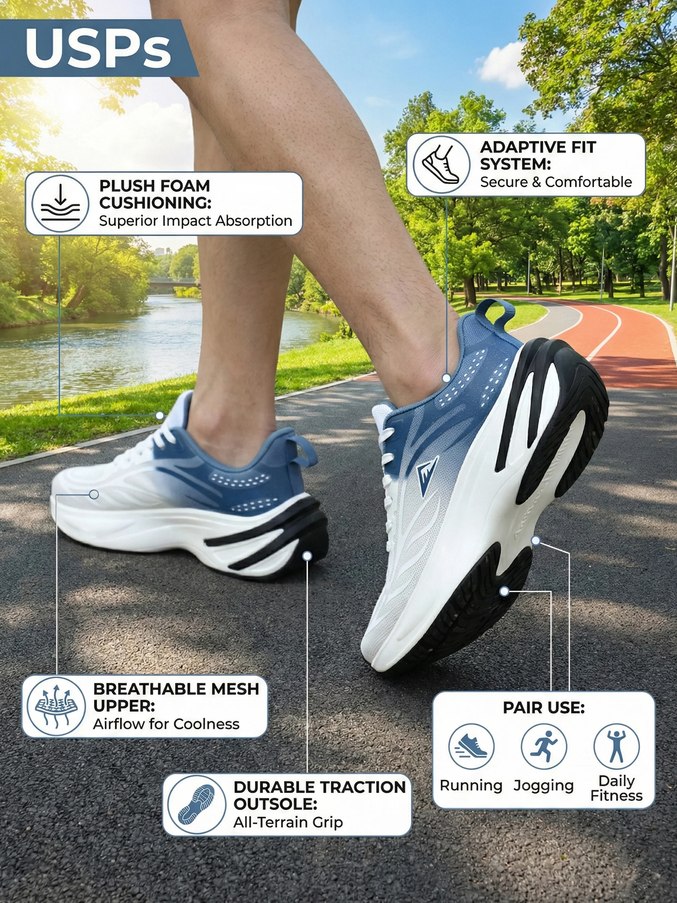 Ajanta Men’s Lace-Up Sports Shoes - Image 4