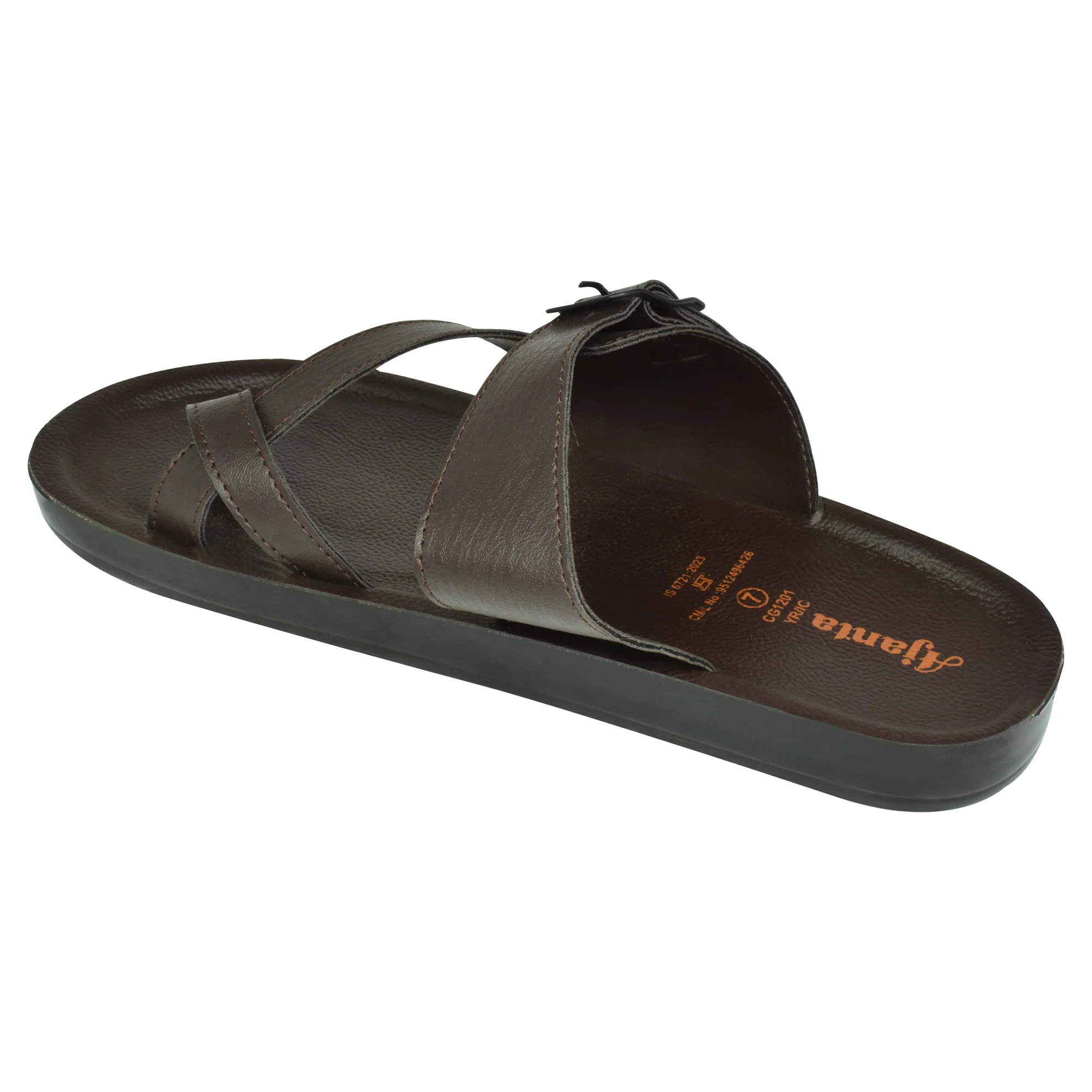 Ajanta Men’s Brown Slip On Sandals - Image 9