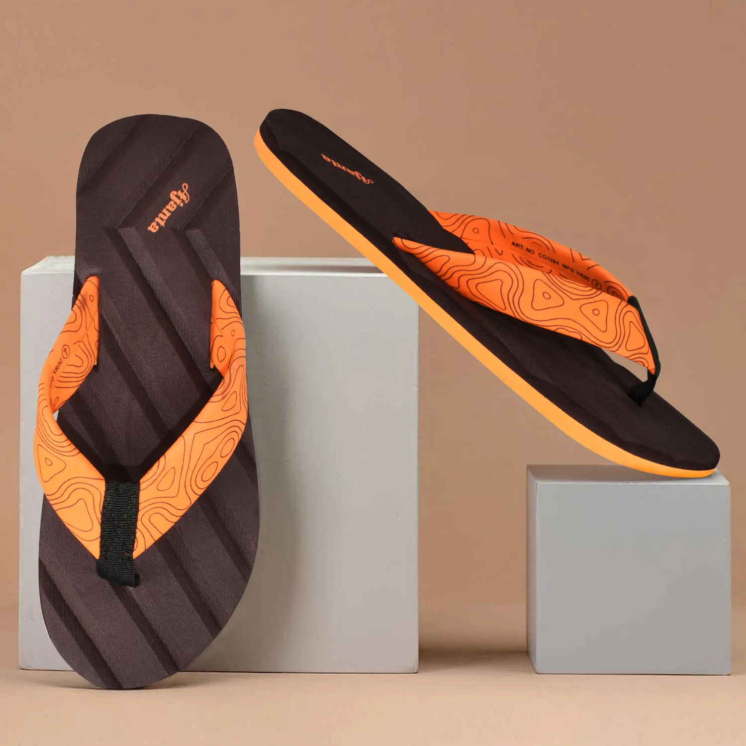 Ajanta Men’s Brown Comfort Chappal - Image 2