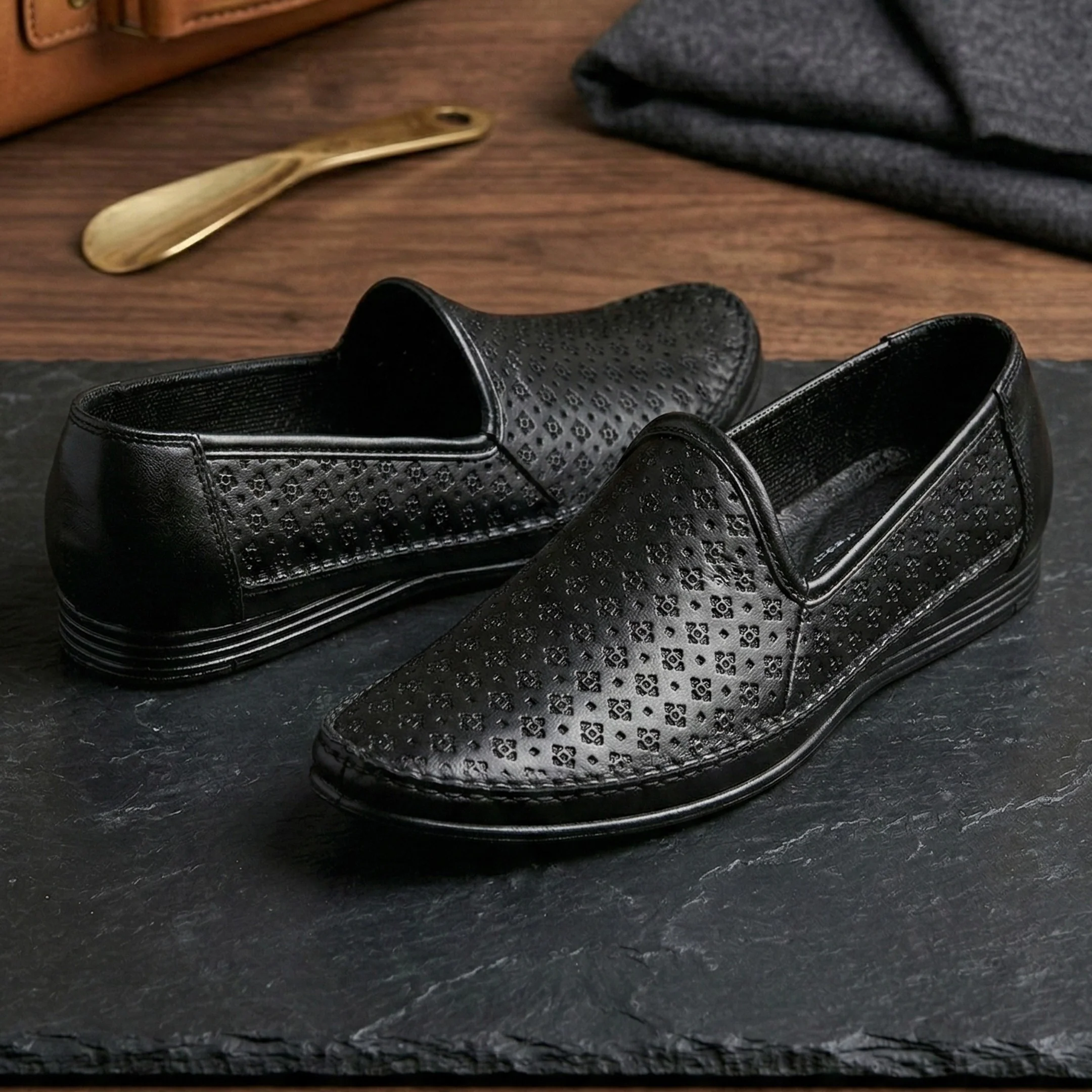 Ajanta Men’s PVC Slip-On Loafers Shoes - Image 2