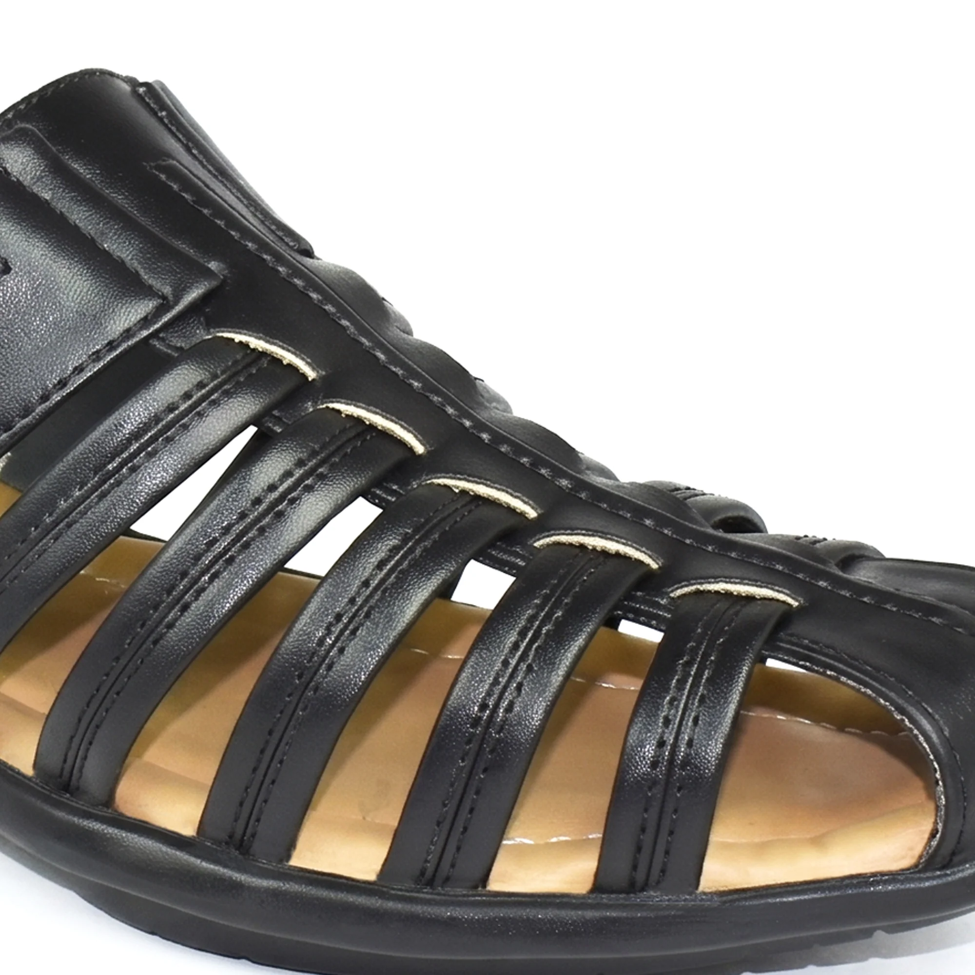 AJANTA Men's Premium Fisherman Sandals | Closed Toe Slip-On Casual Sandals | Lightweight Anti-Skid Comfortable, Breathable, Cushioned Grip Insole & Flexible Walking Sandals | Back Open Leather Look Daily Wear Office, Travel, Outdoor & Ethnic Puja Footwear - Image 11