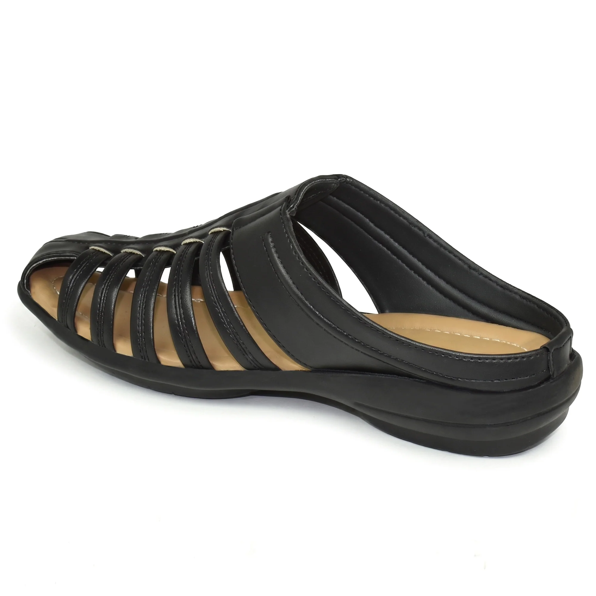 AJANTA Men's Premium Fisherman Sandals | Closed Toe Slip-On Casual Sandals | Lightweight Anti-Skid Comfortable, Breathable, Cushioned Grip Insole & Flexible Walking Sandals | Back Open Leather Look Daily Wear Office, Travel, Outdoor & Ethnic Puja Footwear - Image 12
