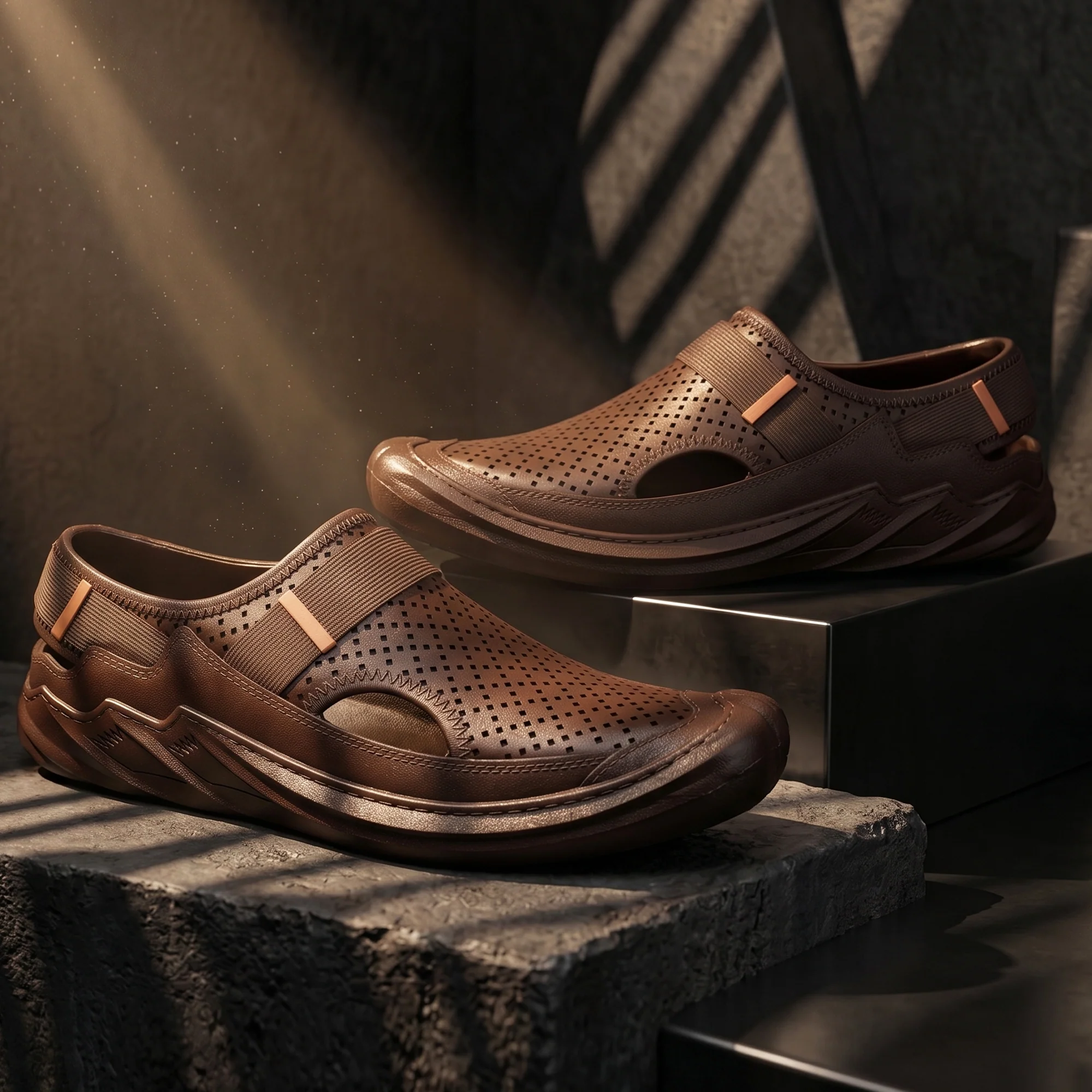 AJANTA Men's Roman Sandals | PVC Molded Water Resistant Sandals for Men | Lightweight Breathable Walking Sandals | Rainy Season Outdoor Casual Daily Wear Footwear - Image 2