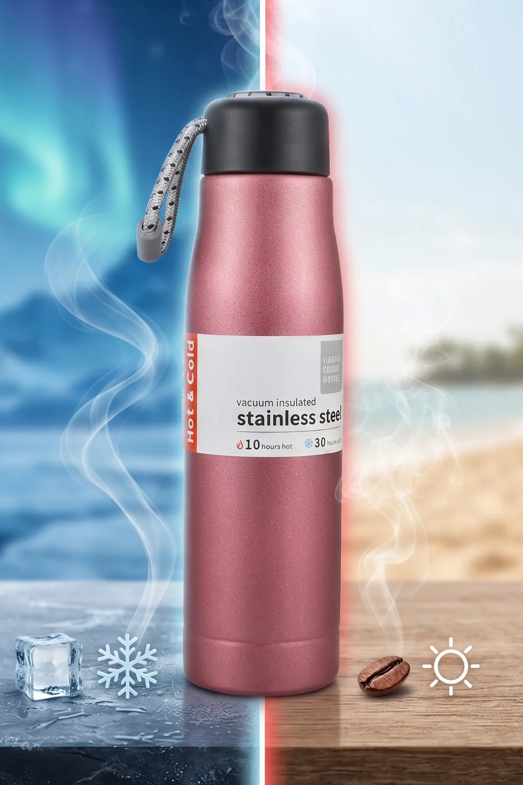 AJANTA Vacuum Insulated Stainless Steel Water Bottle 550 ml | Double Wall Thermos Flask | Leakproof, BPA Free | Keeps Hot 10 Hrs & Cold 30 Hrs | Office, School, Gym, Travel - Image 8