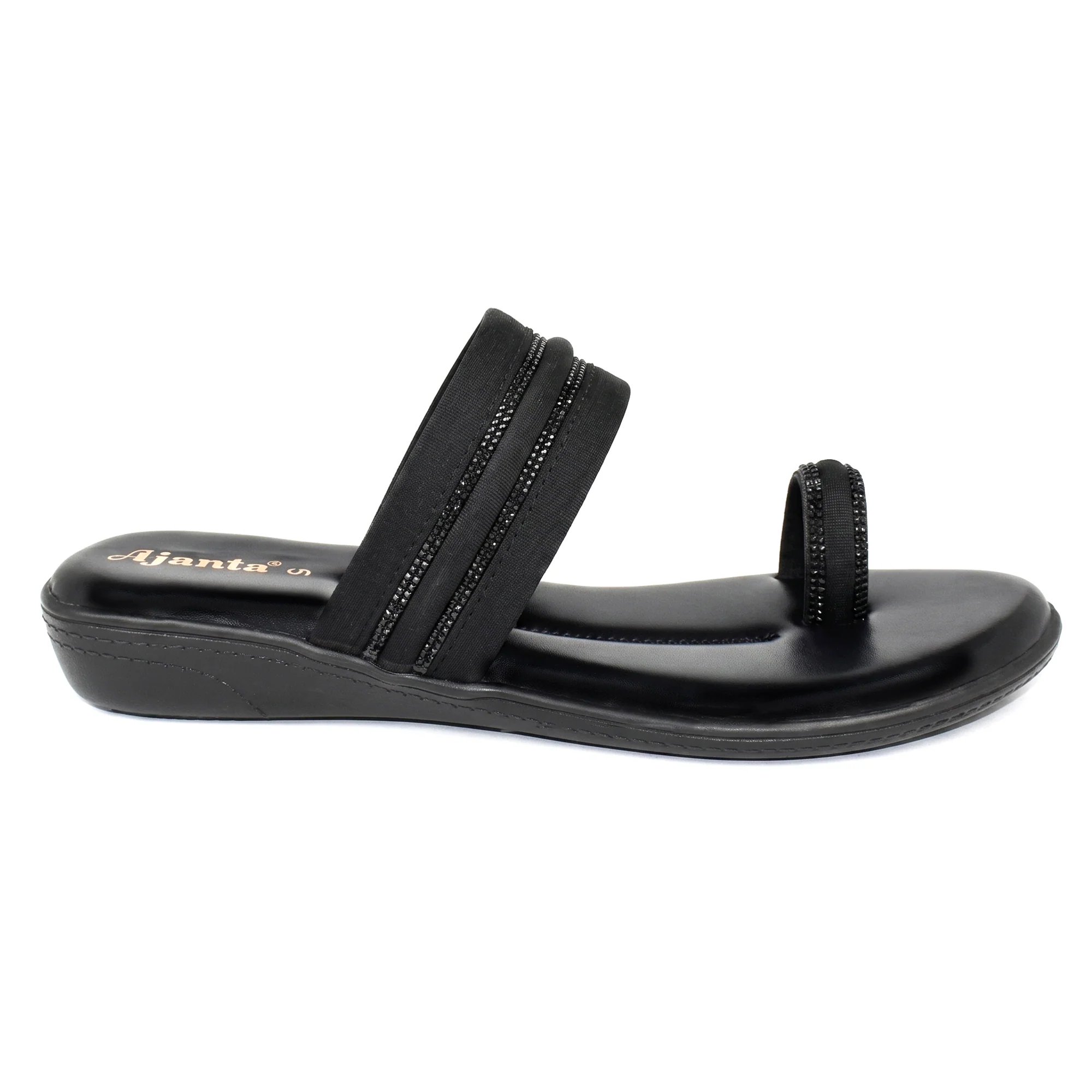 AJANTA Women Casual Slip-On Sandals | Comfortable & Durable Design (Black) - Image 12
