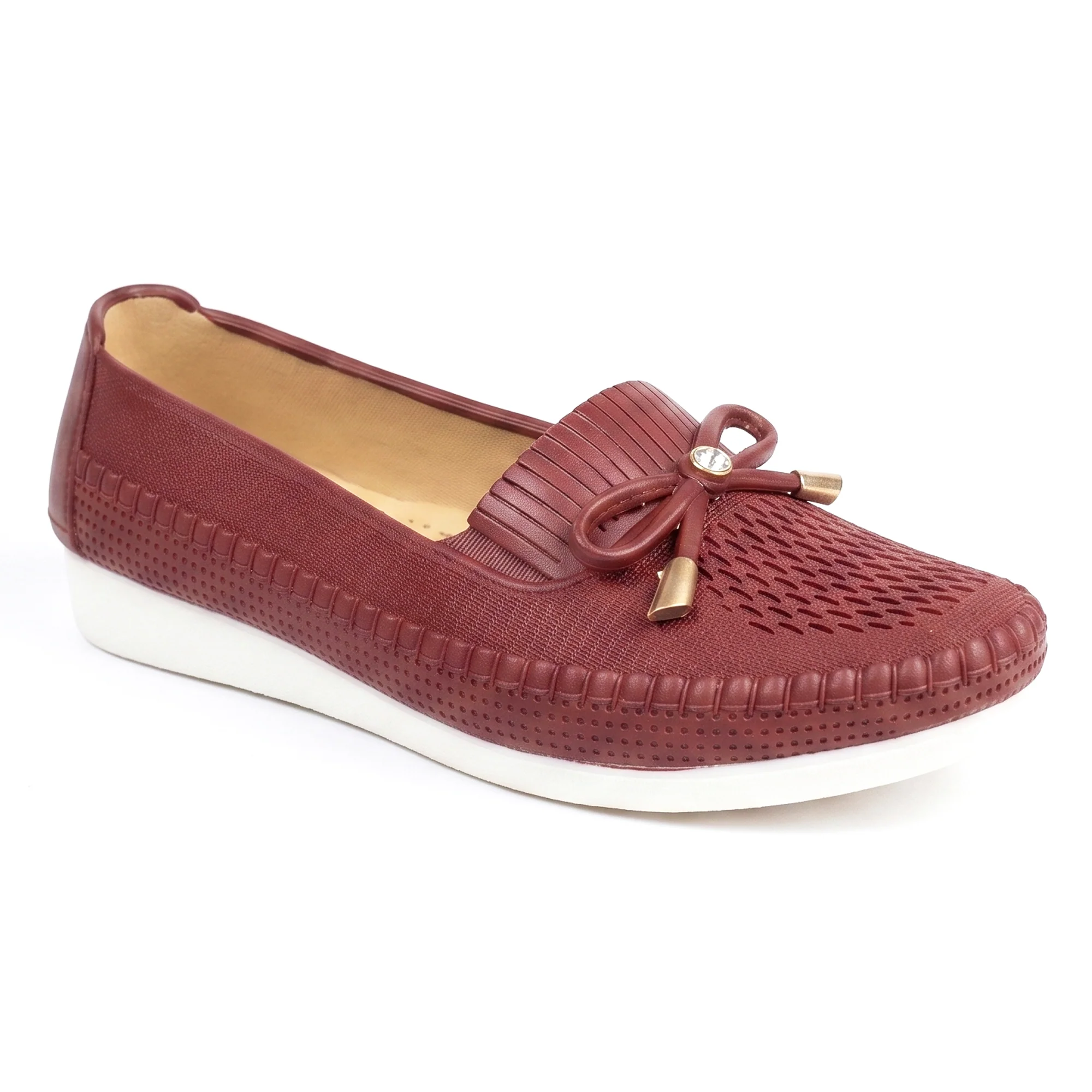 AJANTA Women Maroon Belly Shoes | Comfortable Slip-On Ballerina Flats for Women | Soft Cushioned Casual & Office Wear Shoes | Lightweight Closed Toe Daily Walking Fashion Footwear | Ladies Travel Loafers Footwear - Image 5