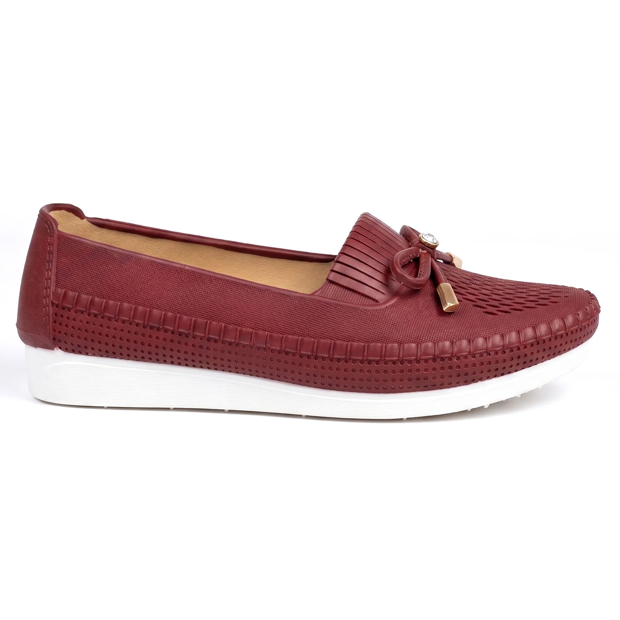AJANTA Women Maroon Belly Shoes | Comfortable Slip-On Ballerina Flats for Women | Soft Cushioned Casual & Office Wear Shoes | Lightweight Closed Toe Daily Walking Fashion Footwear | Ladies Travel Loafers Footwear - Image 8