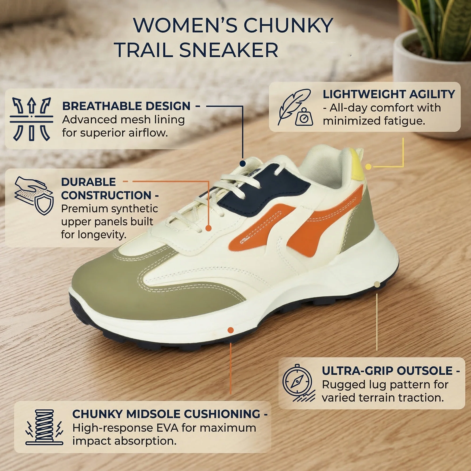 Ajanta Women’s Trendy Chunky Sneakers - Image 7