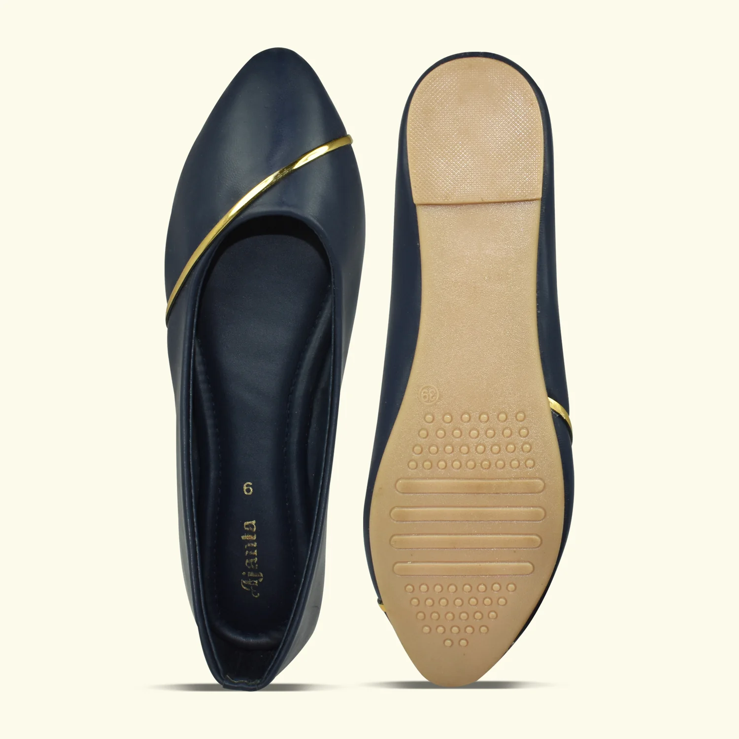 Ajanta Women's Navy Striped Bellies - Image 5