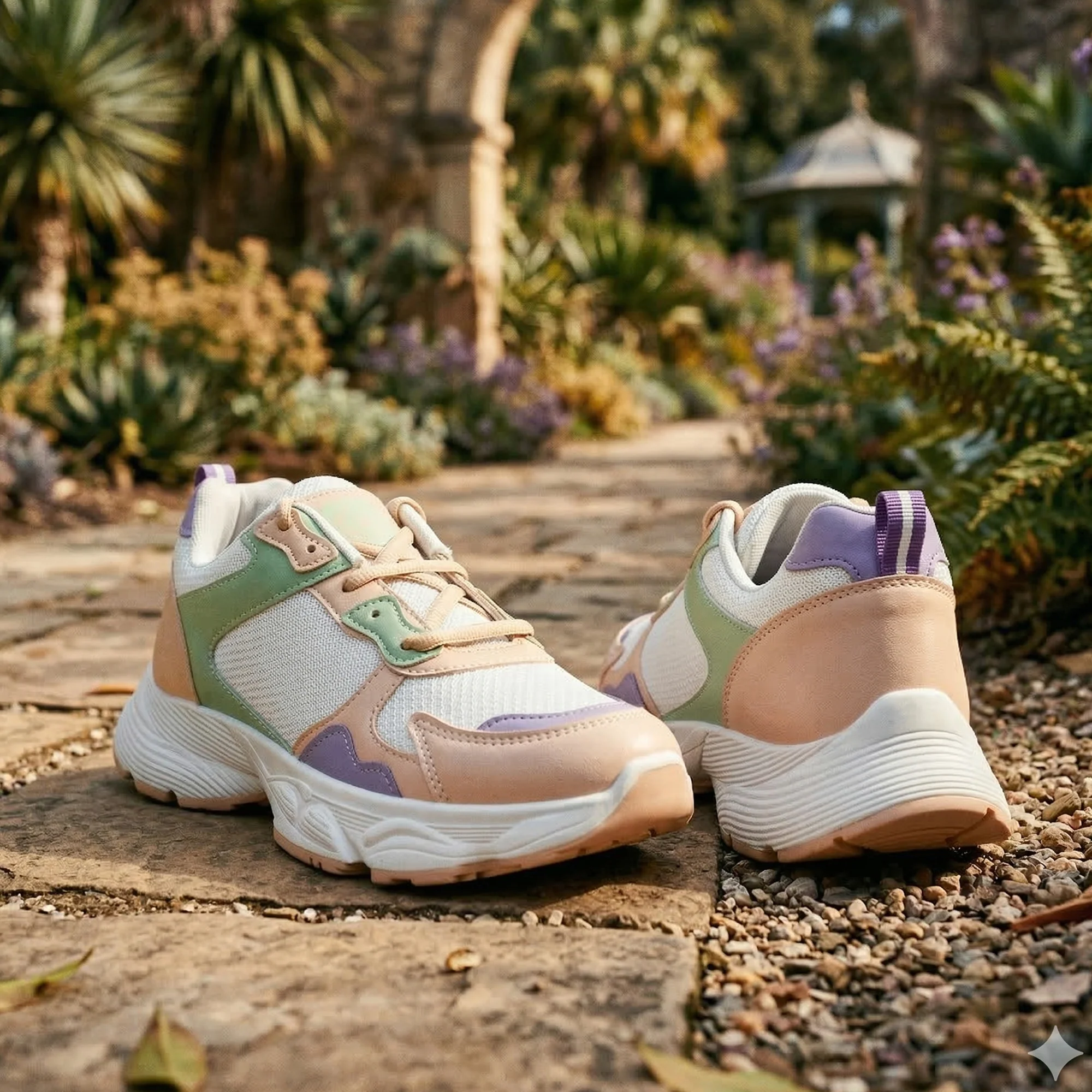 Ajanta Women’s Pink Lightning Chunky Sneakers - Image 3