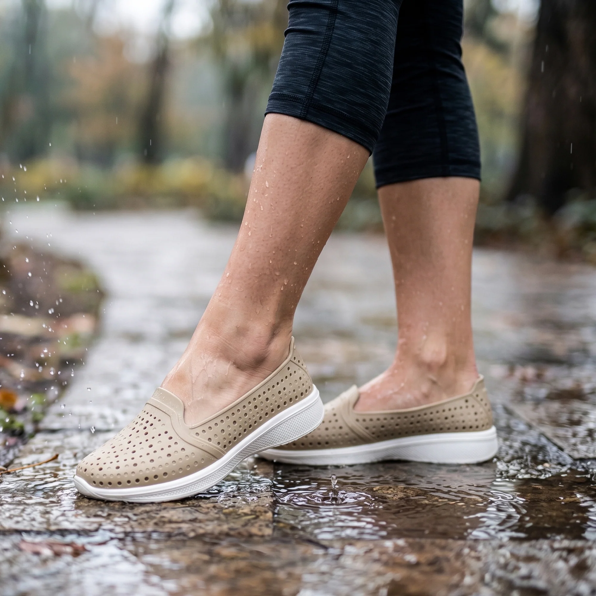 AJANTA Women PVC Molded Casual Shoes | Lightweight Comfortable Slip-On Daily Wear Footwear (Cream) - Image 5