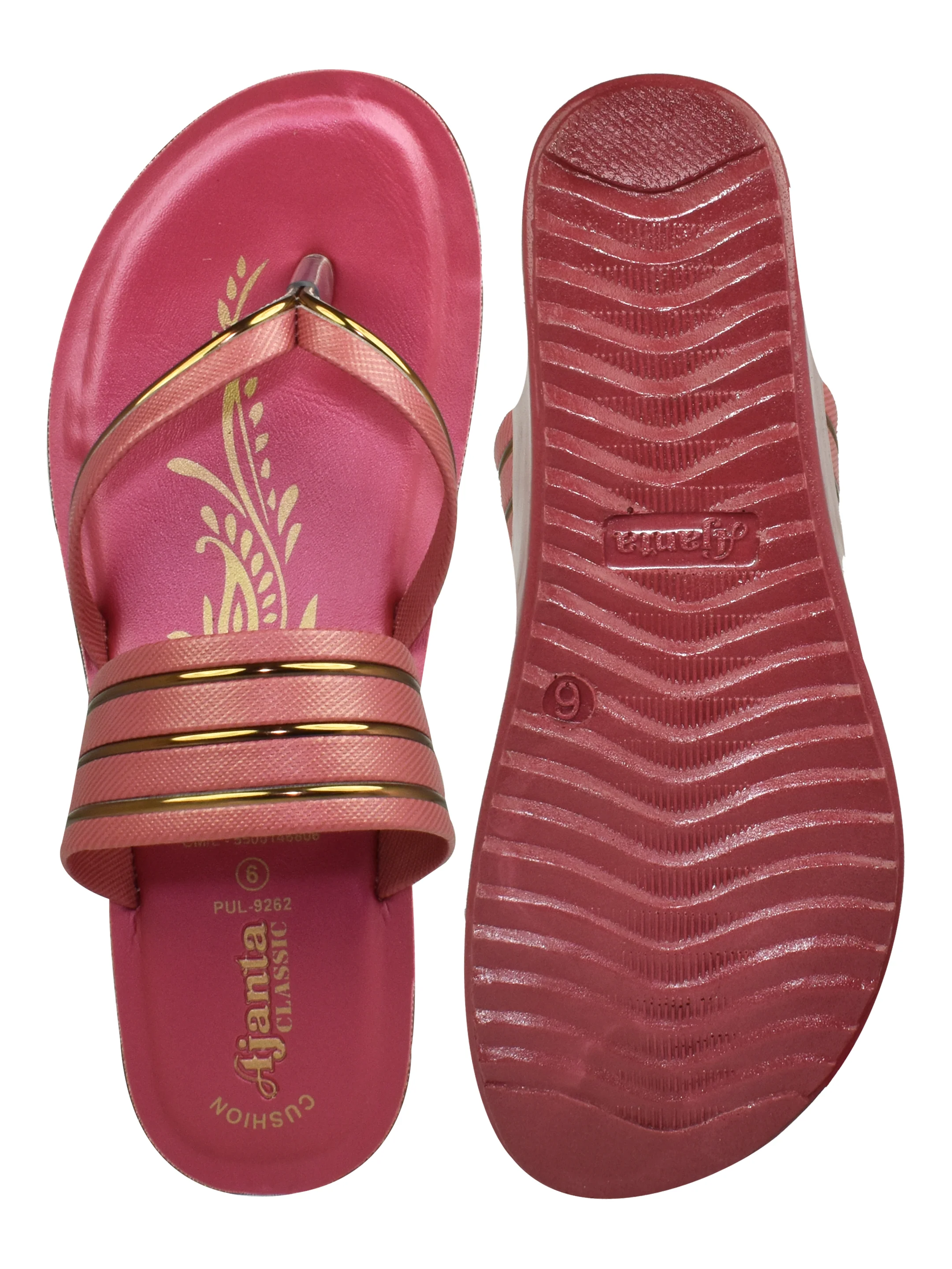 Ajanta Women’s Glossy Multi-Line Wedge Sandal - Image 6