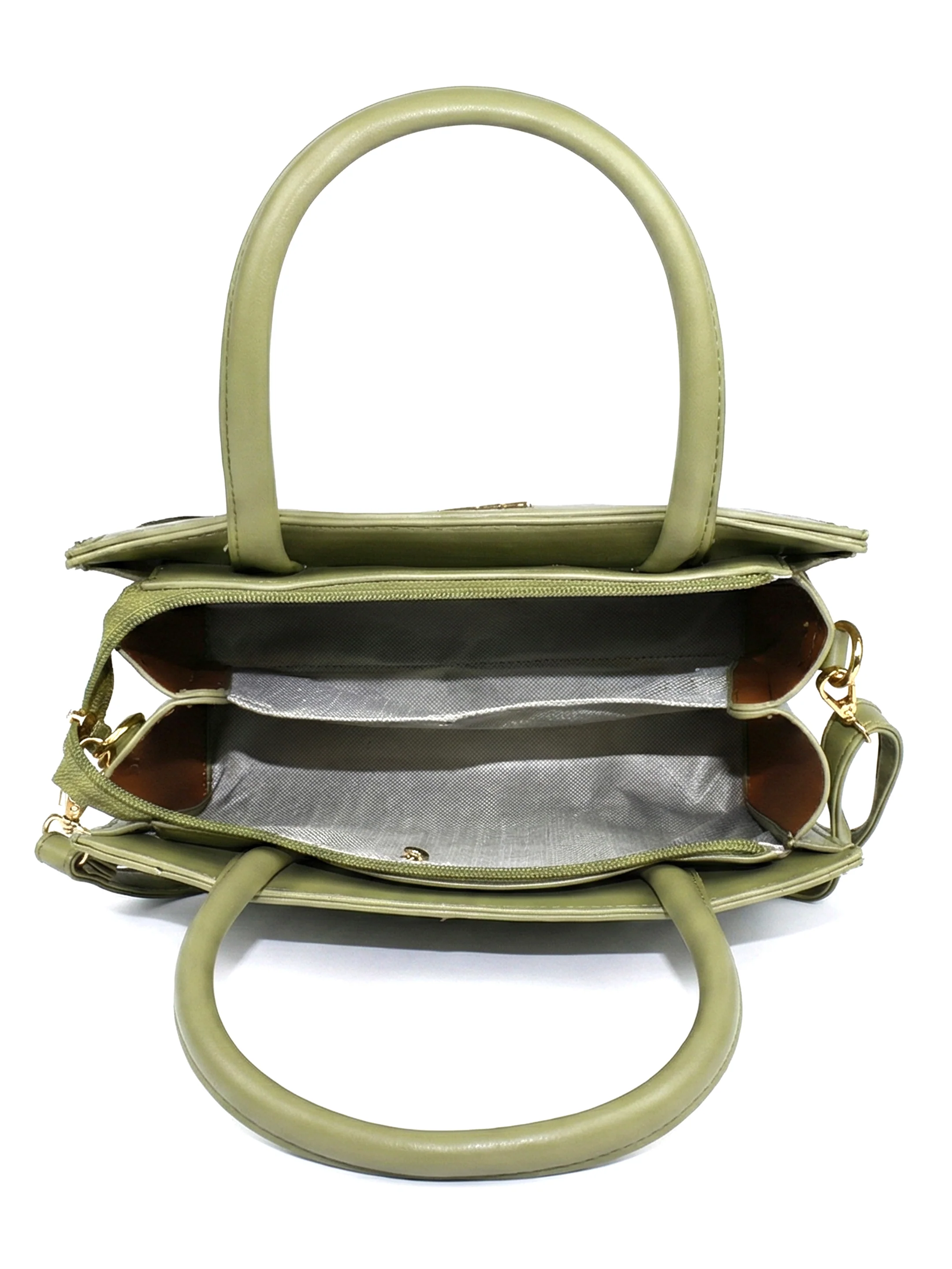 Ajanta Women’s Stylish Green Handbag with Detachable Strap - Image 4