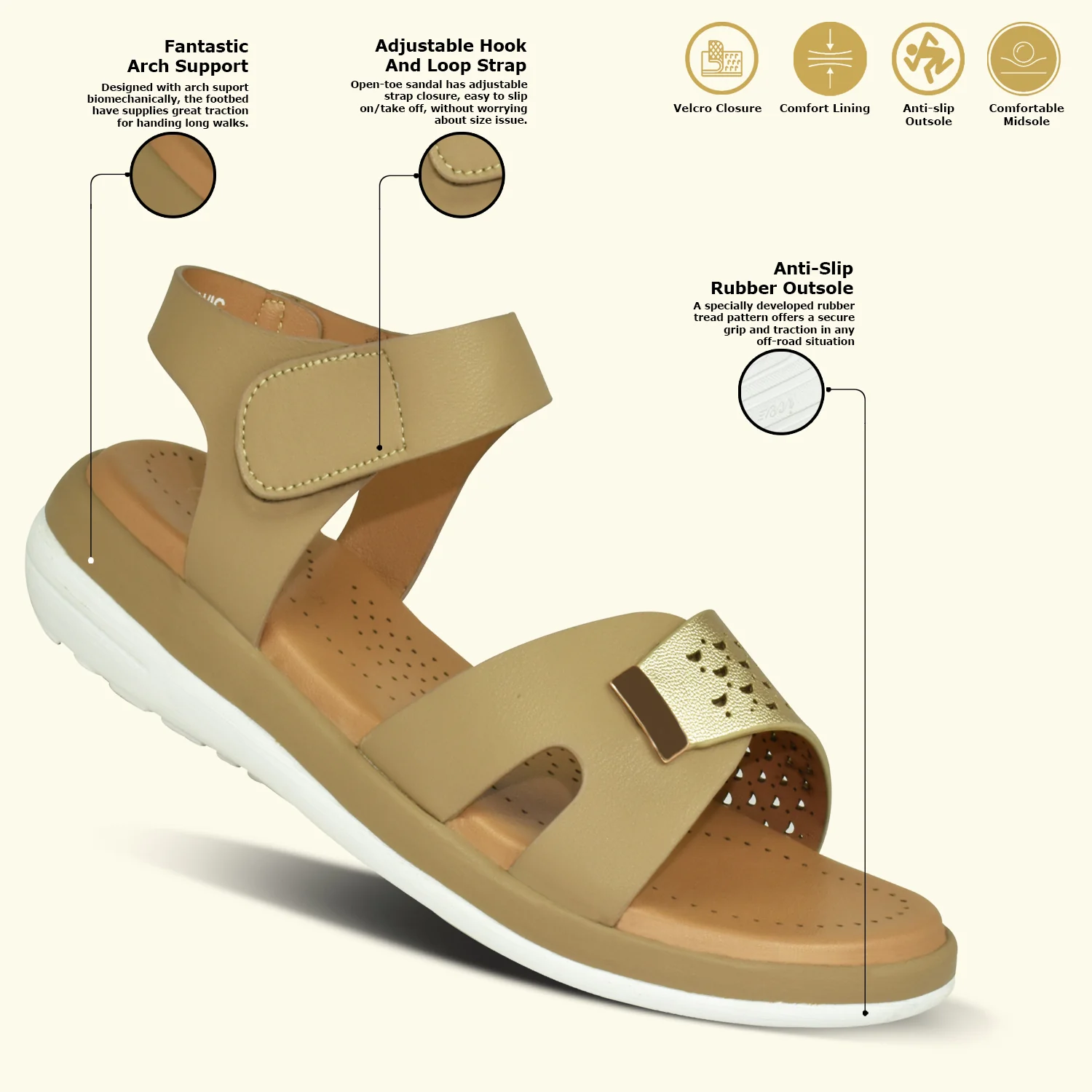 Ajanta Women's Stylish Wedge Sandals - Image 4