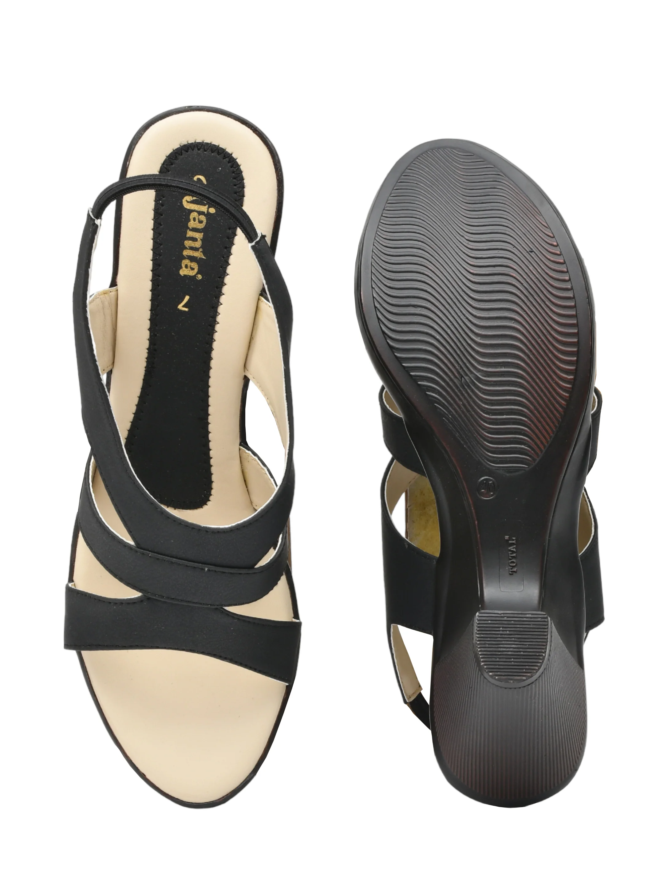 Ajanta Women’s Black Heeled Sandals - Image 6
