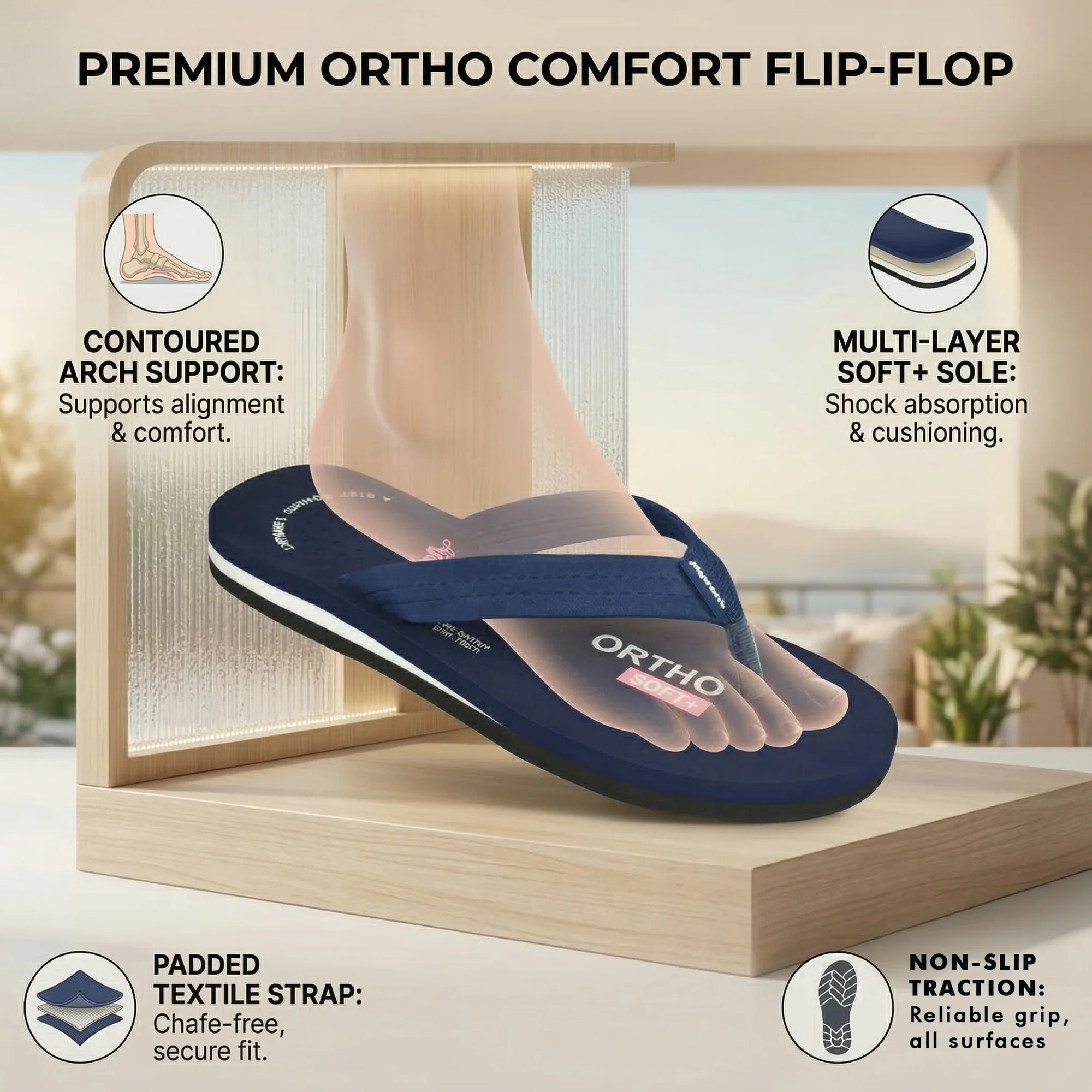 Ajanta Ortho Plus Women’s Doctor Slippers - Image 10