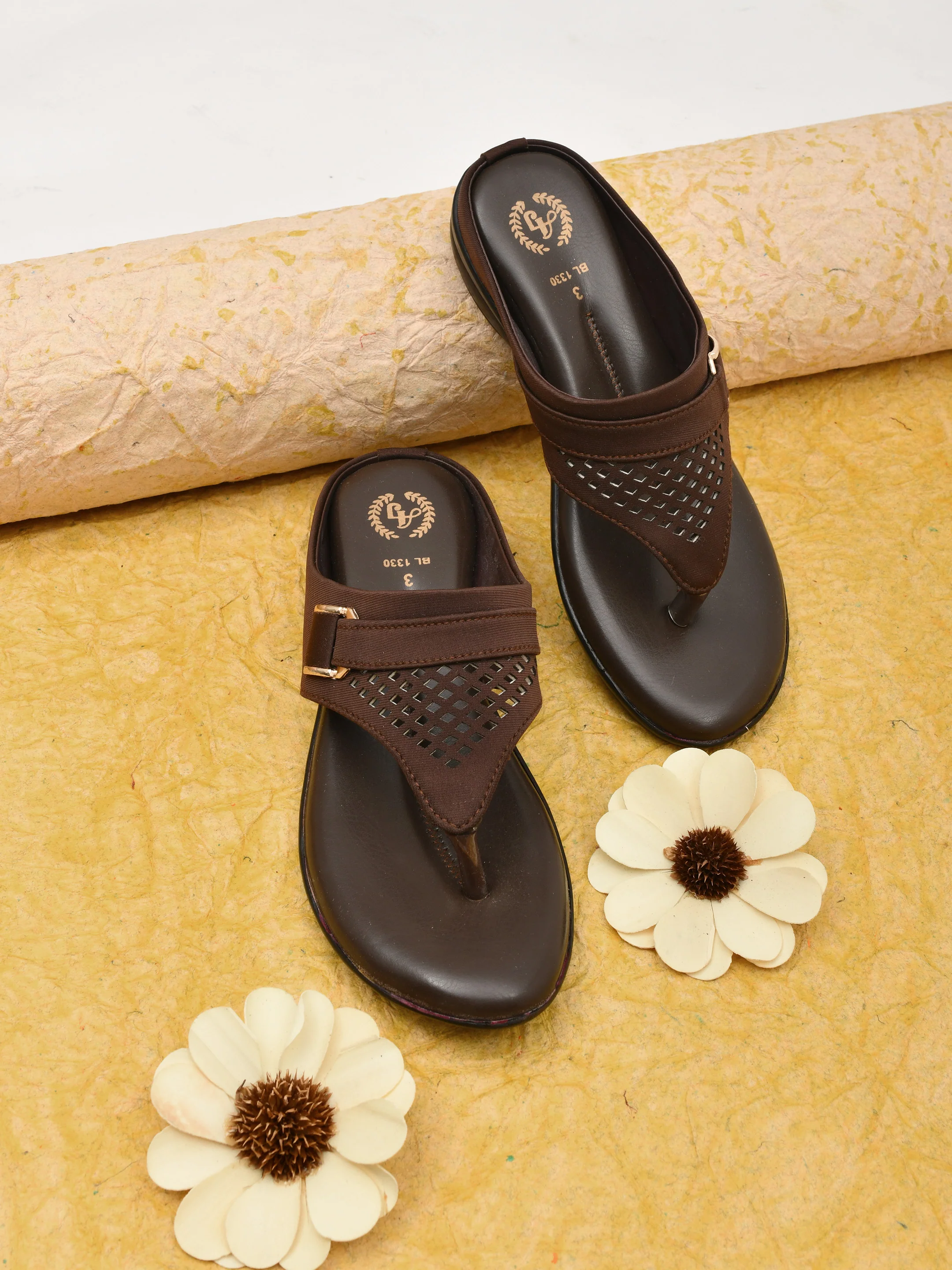 Ajanta Women’s Brown Comfortable Sandals - Image 2