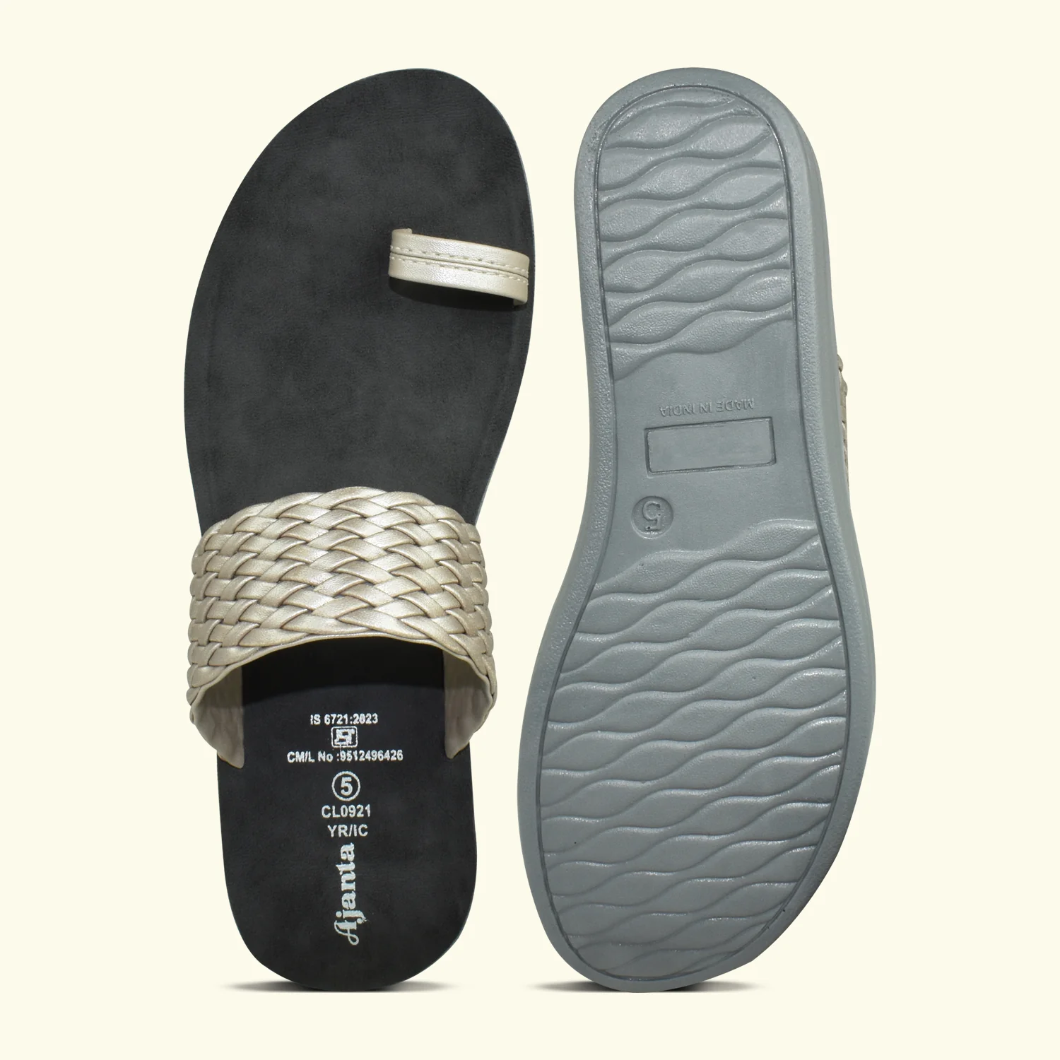 Ajanta Women's Grey Perforated Wedge - Image 6
