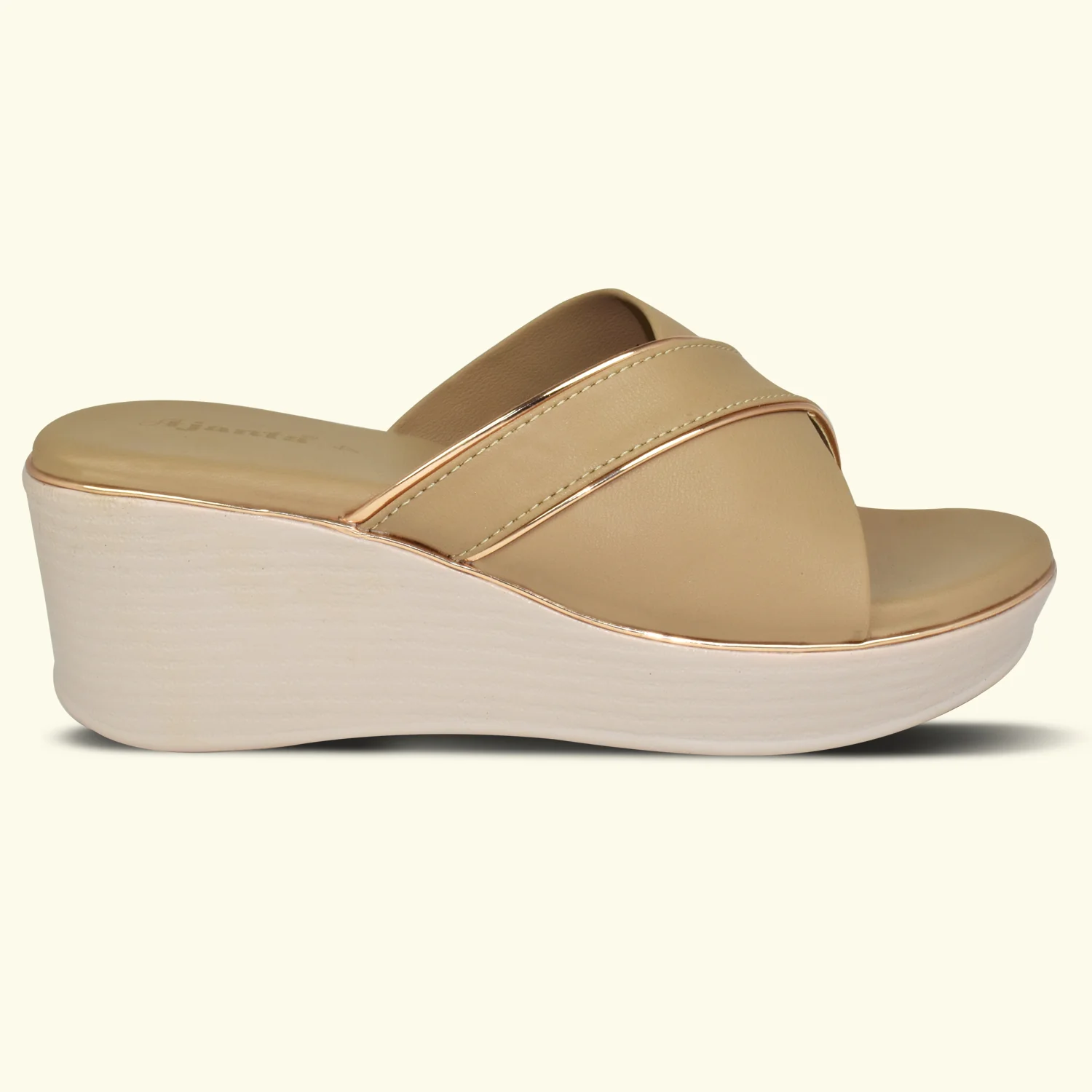 AJANTA Women's Open Toe Wedges Sandals with Cross Strap – Comfortable Daily Wear - Image 2