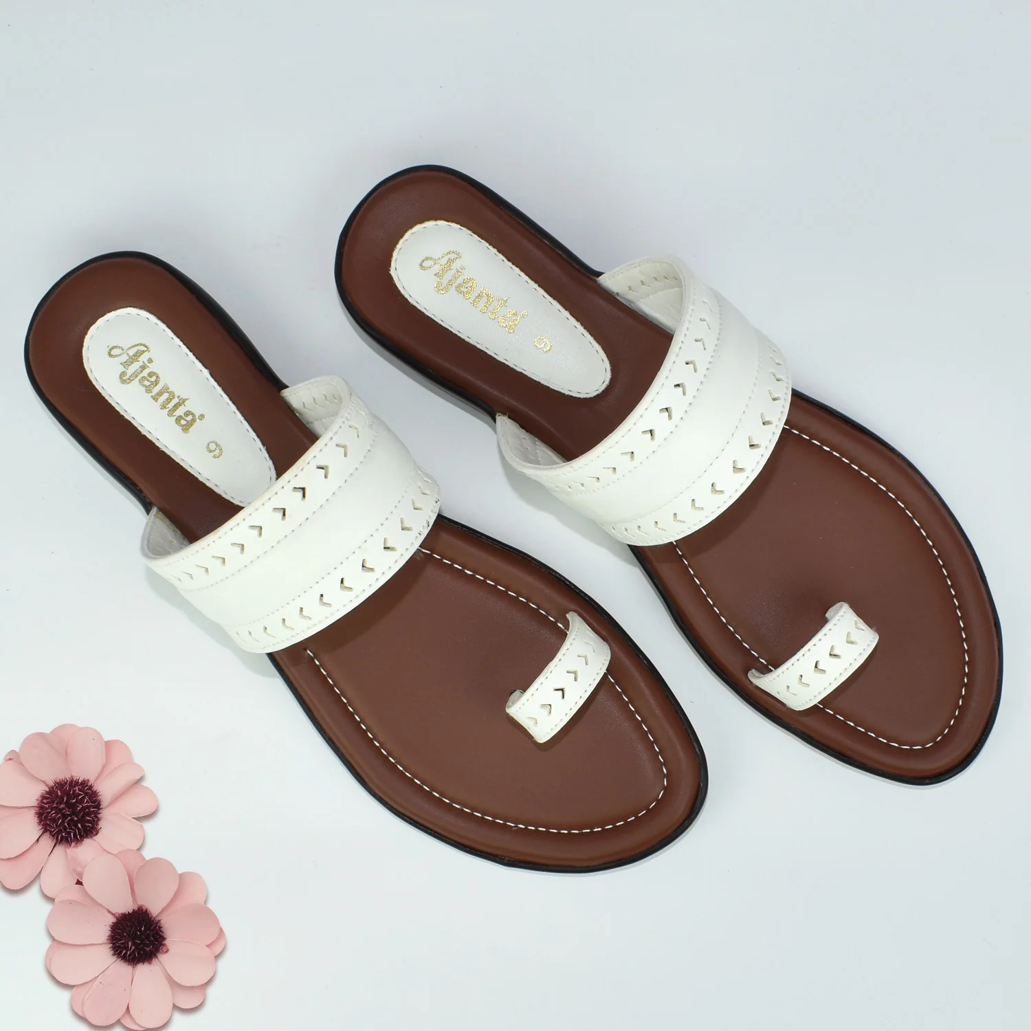 Ajanta Women’s Stylish Ethnic One Toe Sandals - Image 3