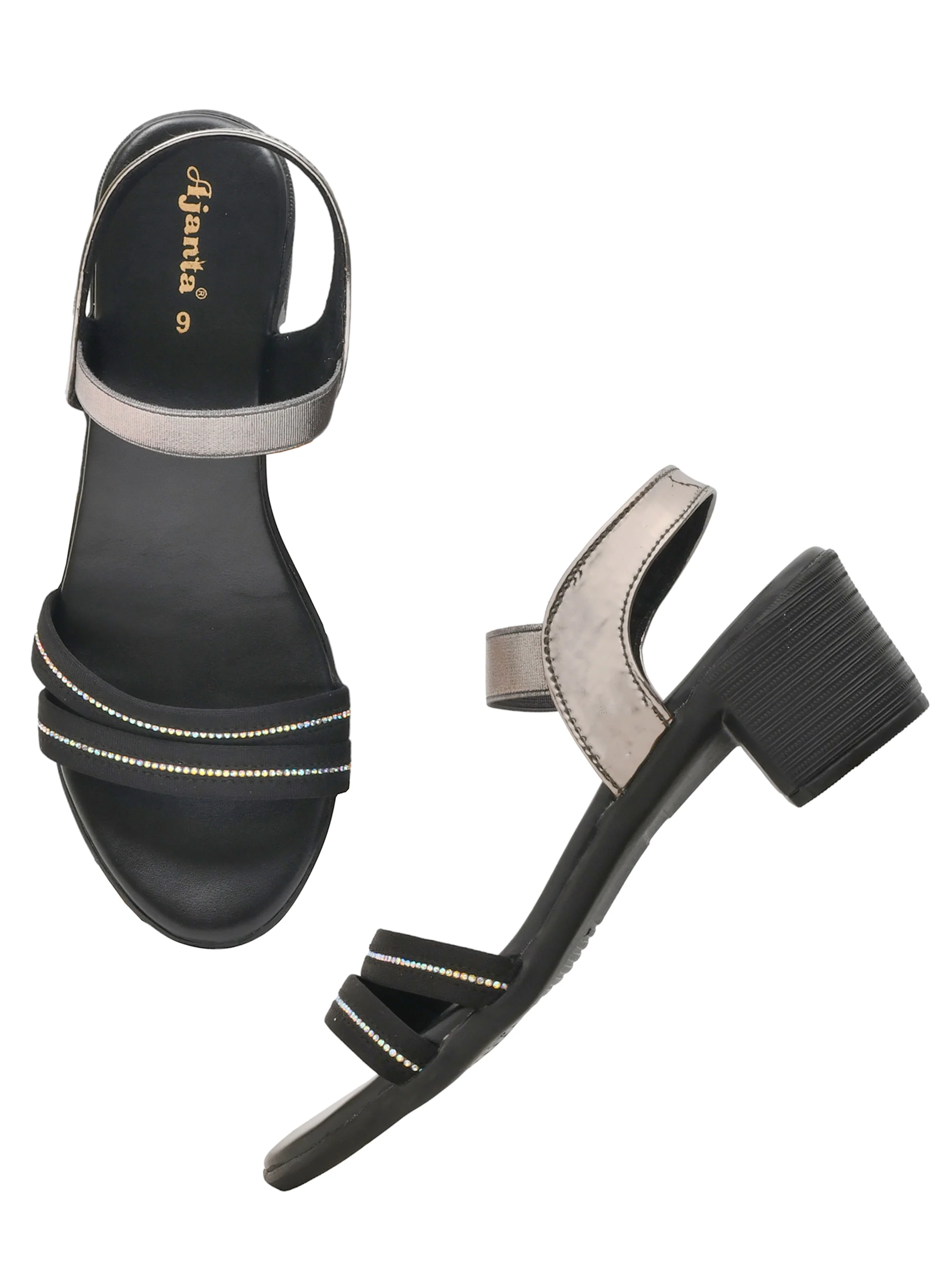 Ajanta Women Black Stylish Heel Sandal - Image 5