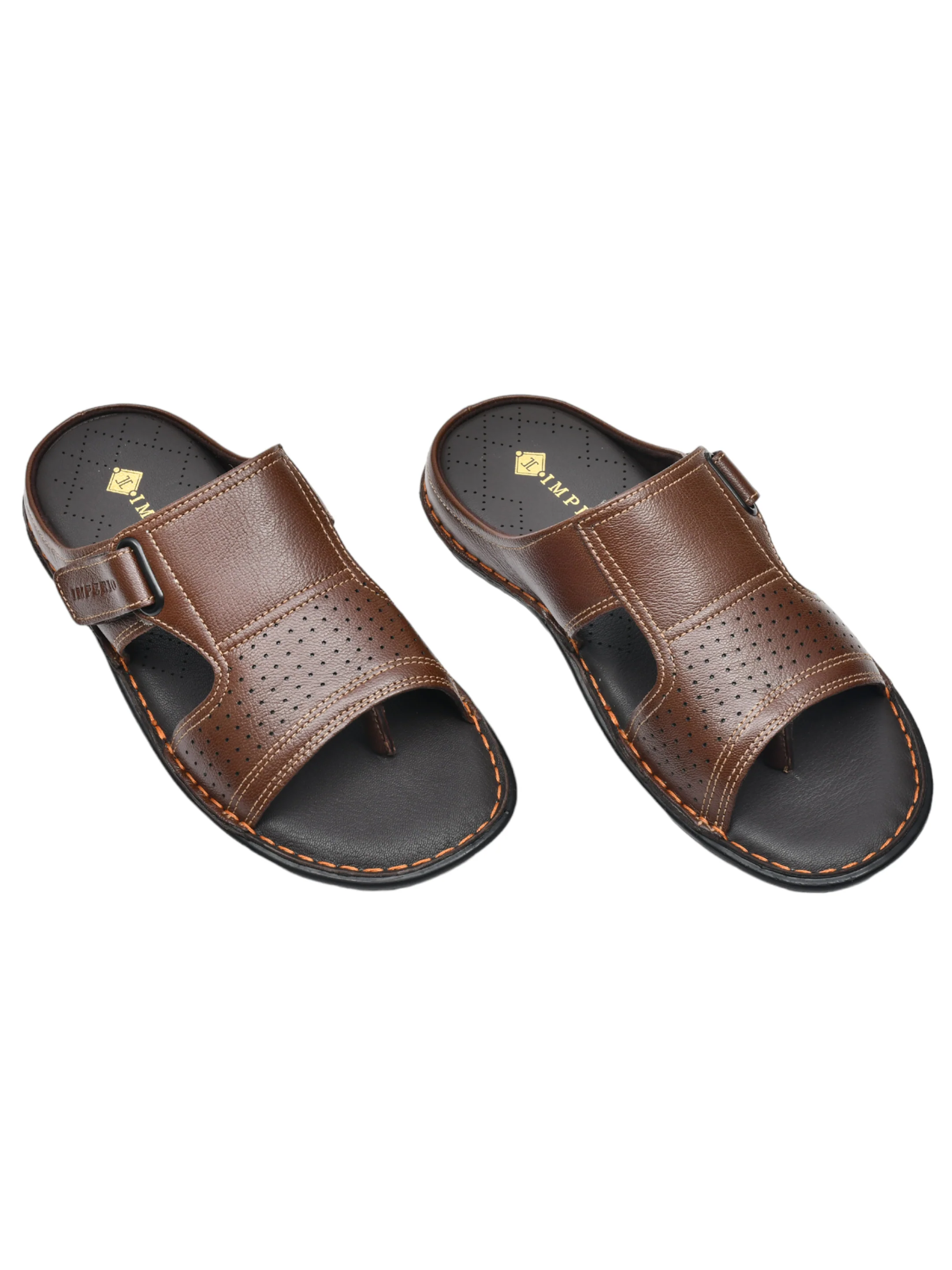 Imperio Brown Genuine Leather Sandal for Men - Image 3