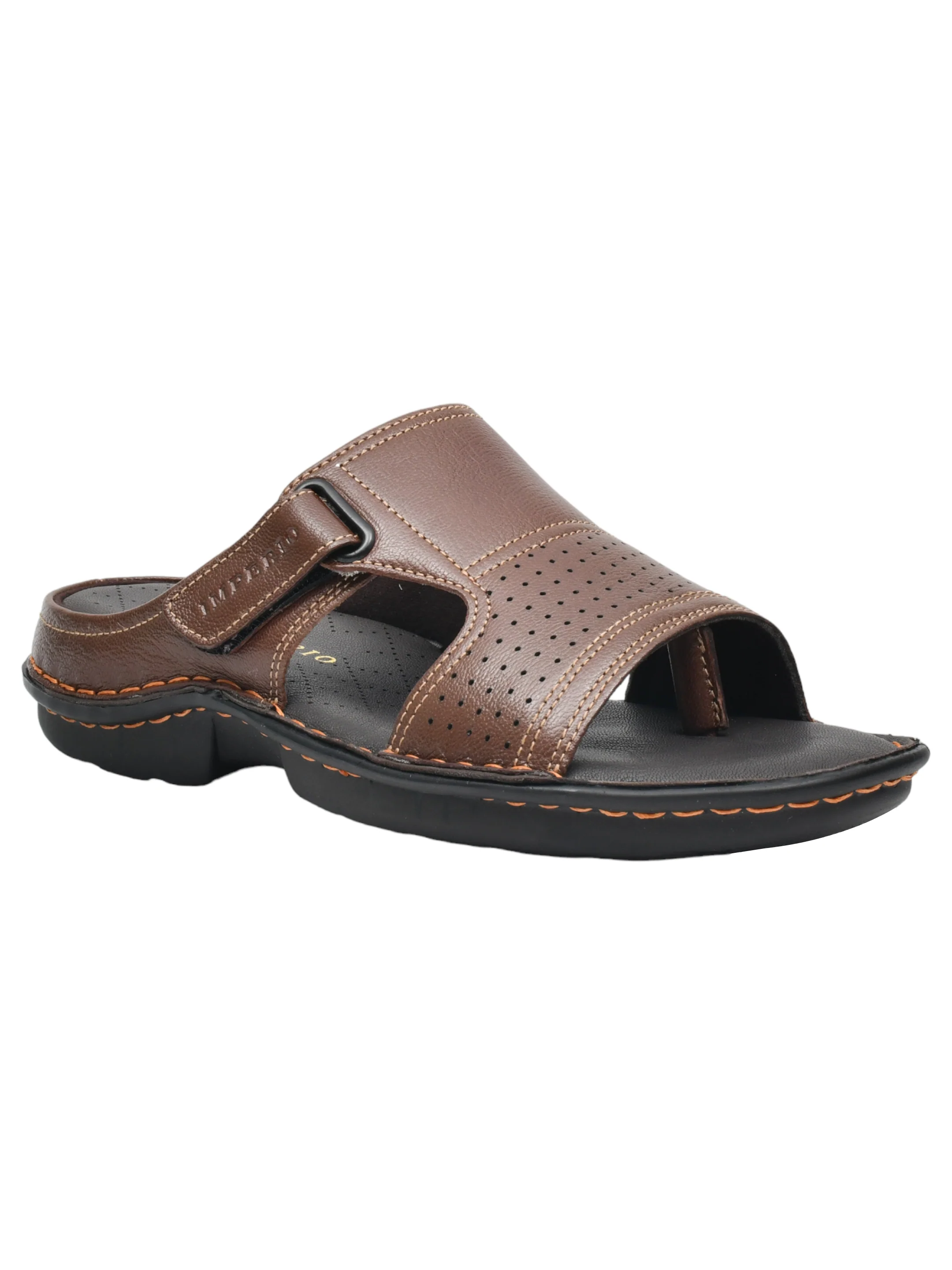 Imperio Brown Genuine Leather Sandal for Men - Image 4