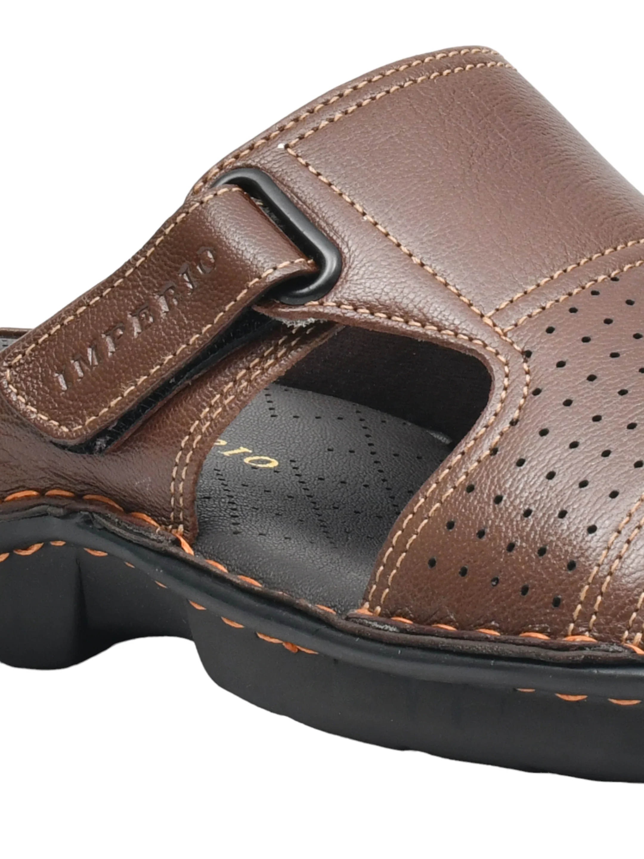 Imperio Brown Genuine Leather Sandal for Men - Image 5
