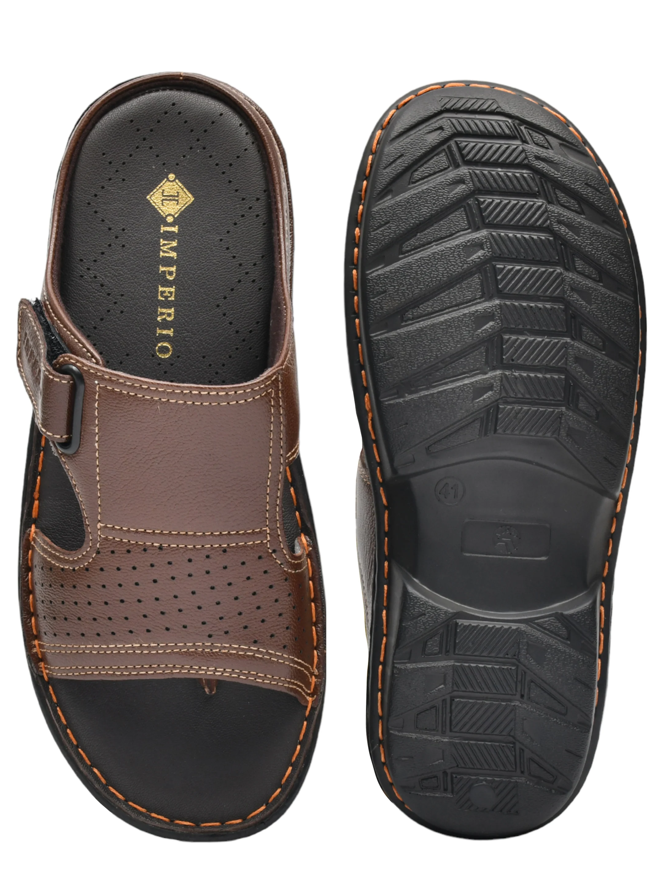 Imperio Brown Genuine Leather Sandal for Men - Image 6